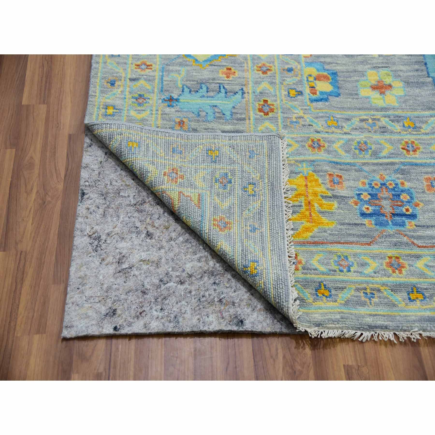 Oushak-And-Peshawar-Hand-Knotted-Rug-399510