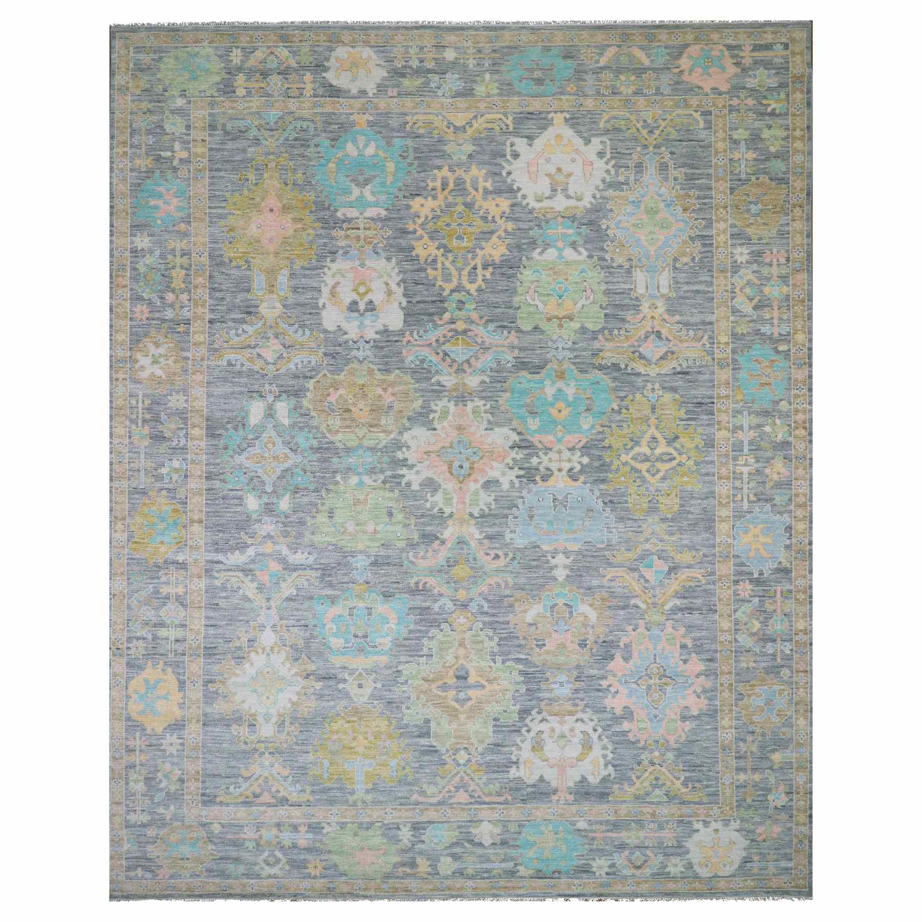 Oushak-And-Peshawar-Hand-Knotted-Rug-399530