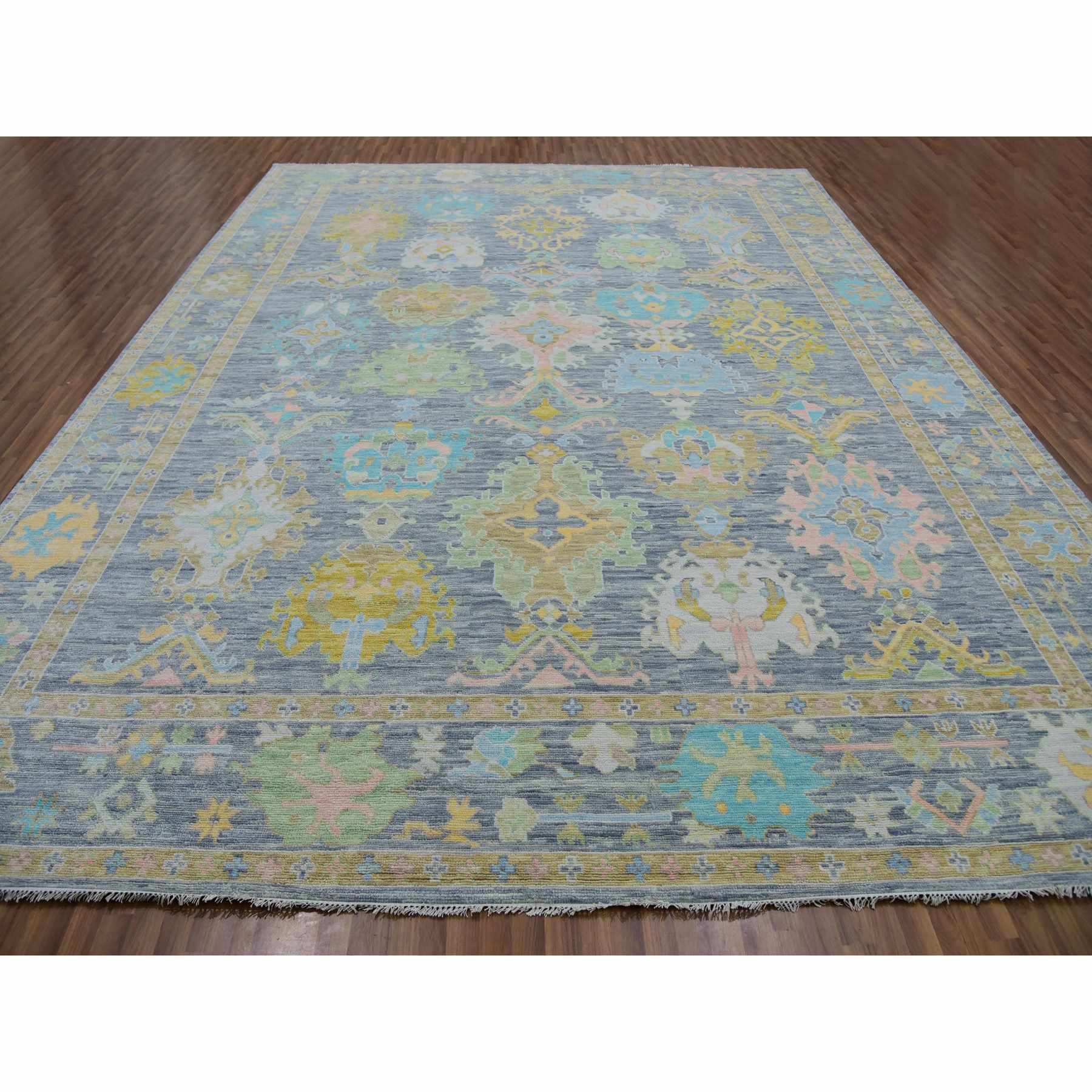 Oushak-And-Peshawar-Hand-Knotted-Rug-399530