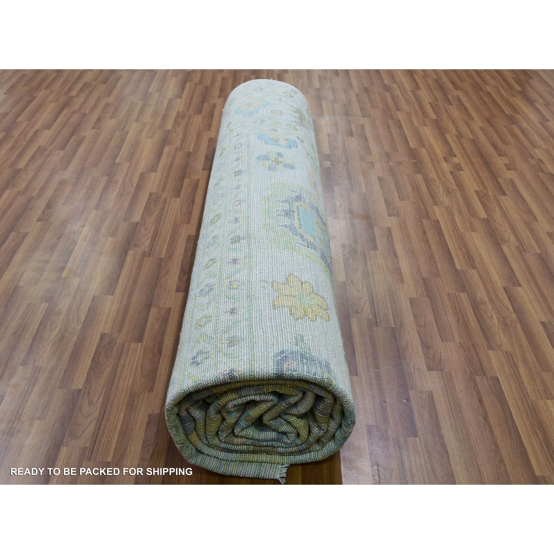 Oushak-And-Peshawar-Hand-Knotted-Rug-399535