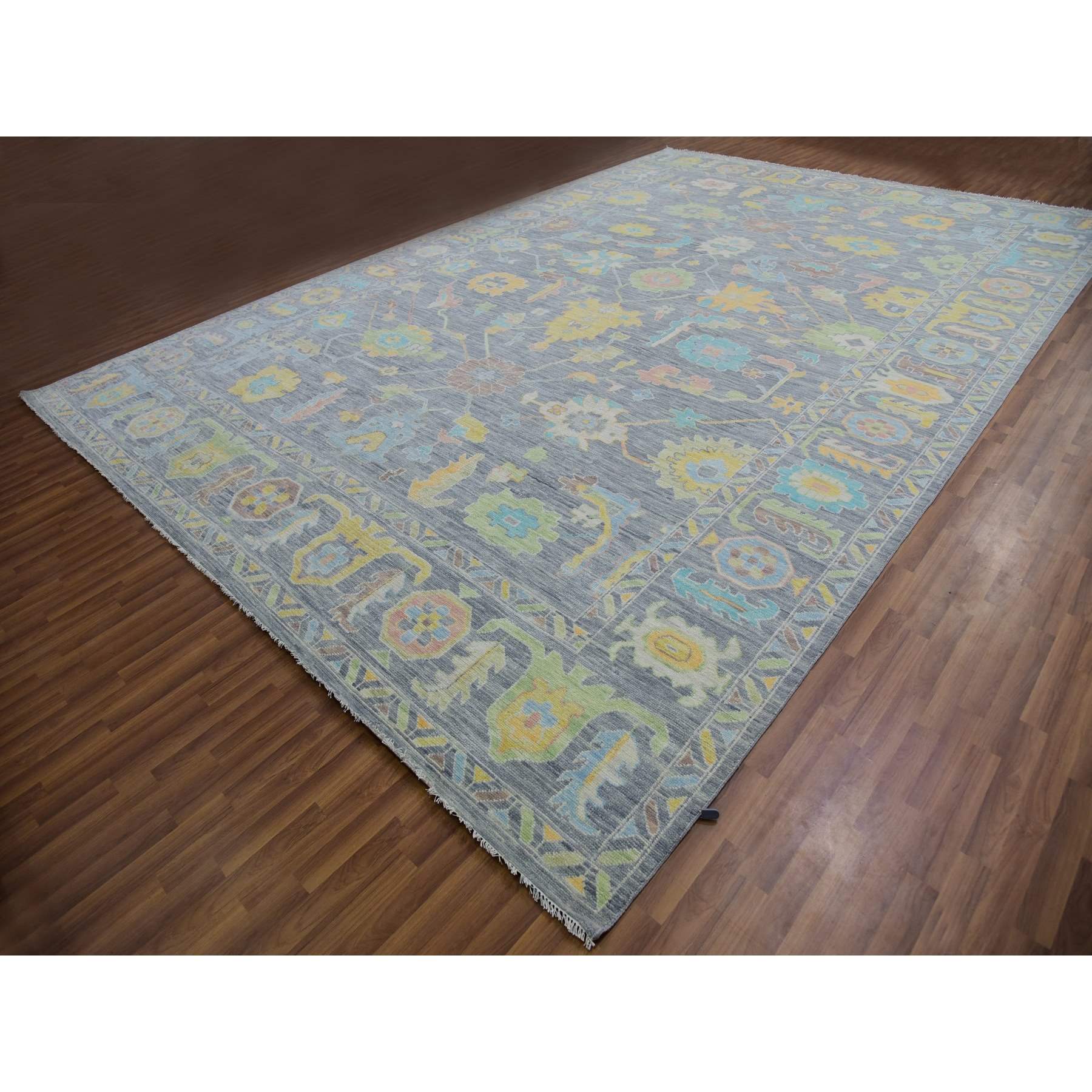 Oushak-And-Peshawar-Hand-Knotted-Rug-399550