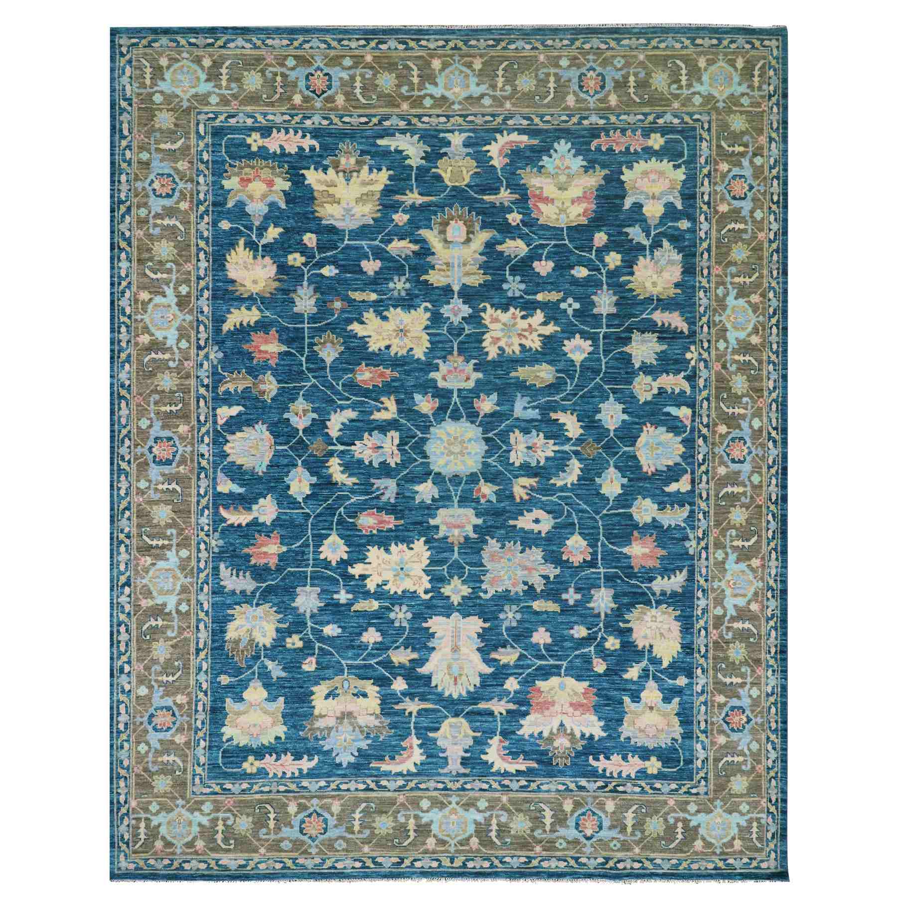 Oushak-And-Peshawar-Hand-Knotted-Rug-399565