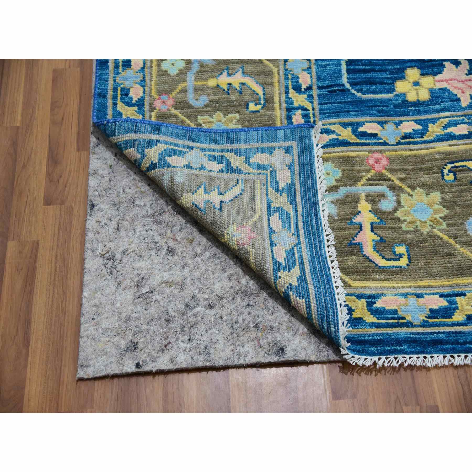 Oushak-And-Peshawar-Hand-Knotted-Rug-399565