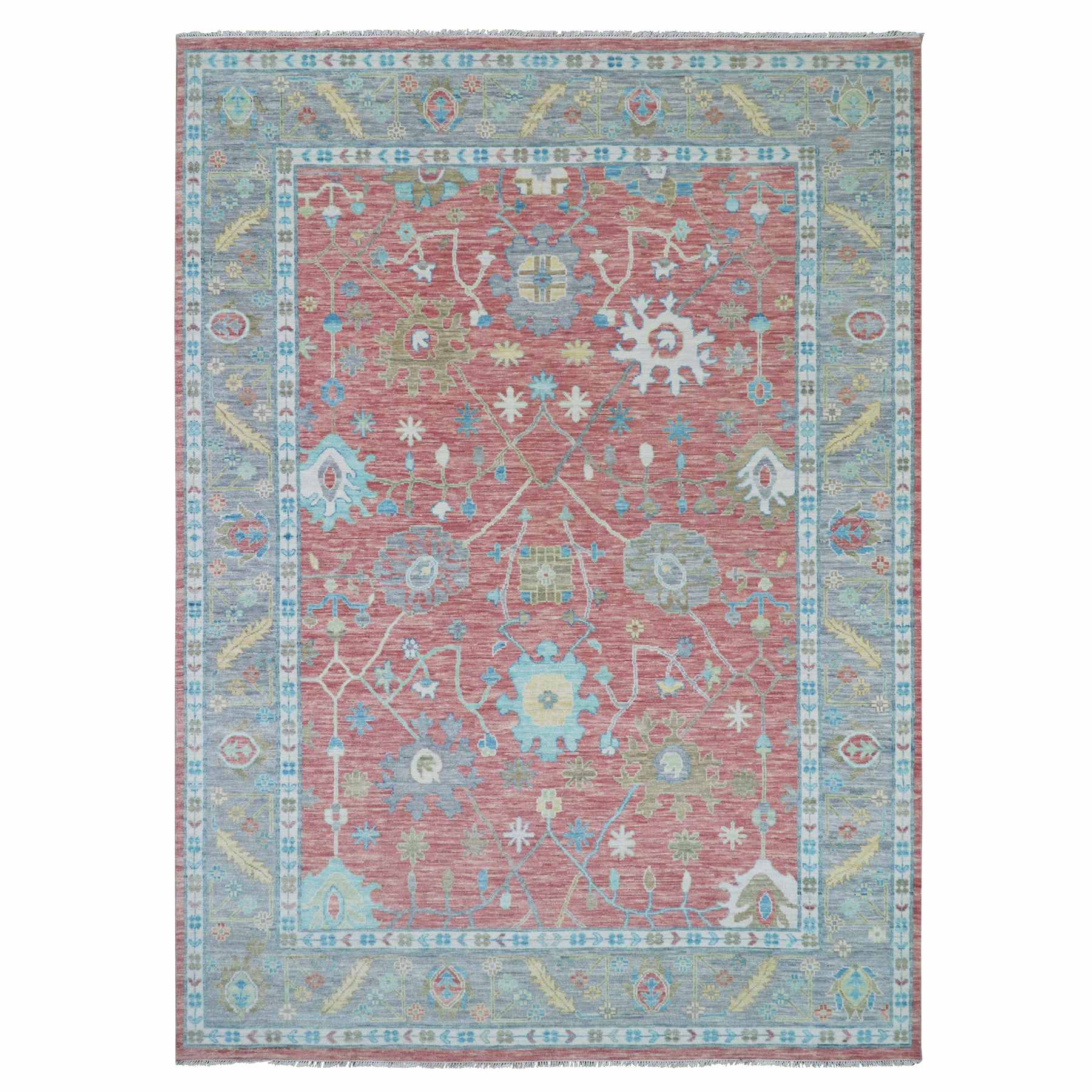 Oushak-And-Peshawar-Hand-Knotted-Rug-399695