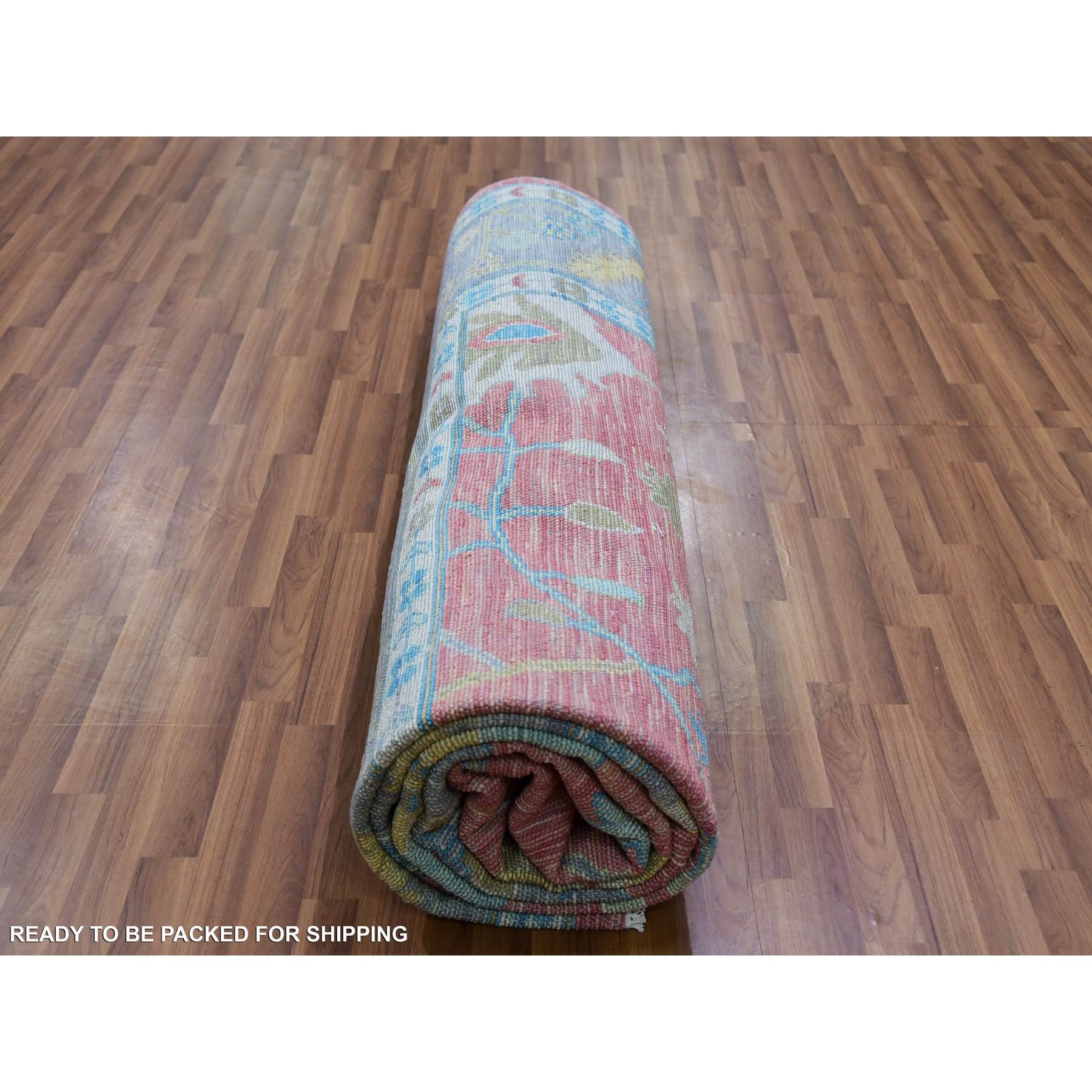 Oushak-And-Peshawar-Hand-Knotted-Rug-399695