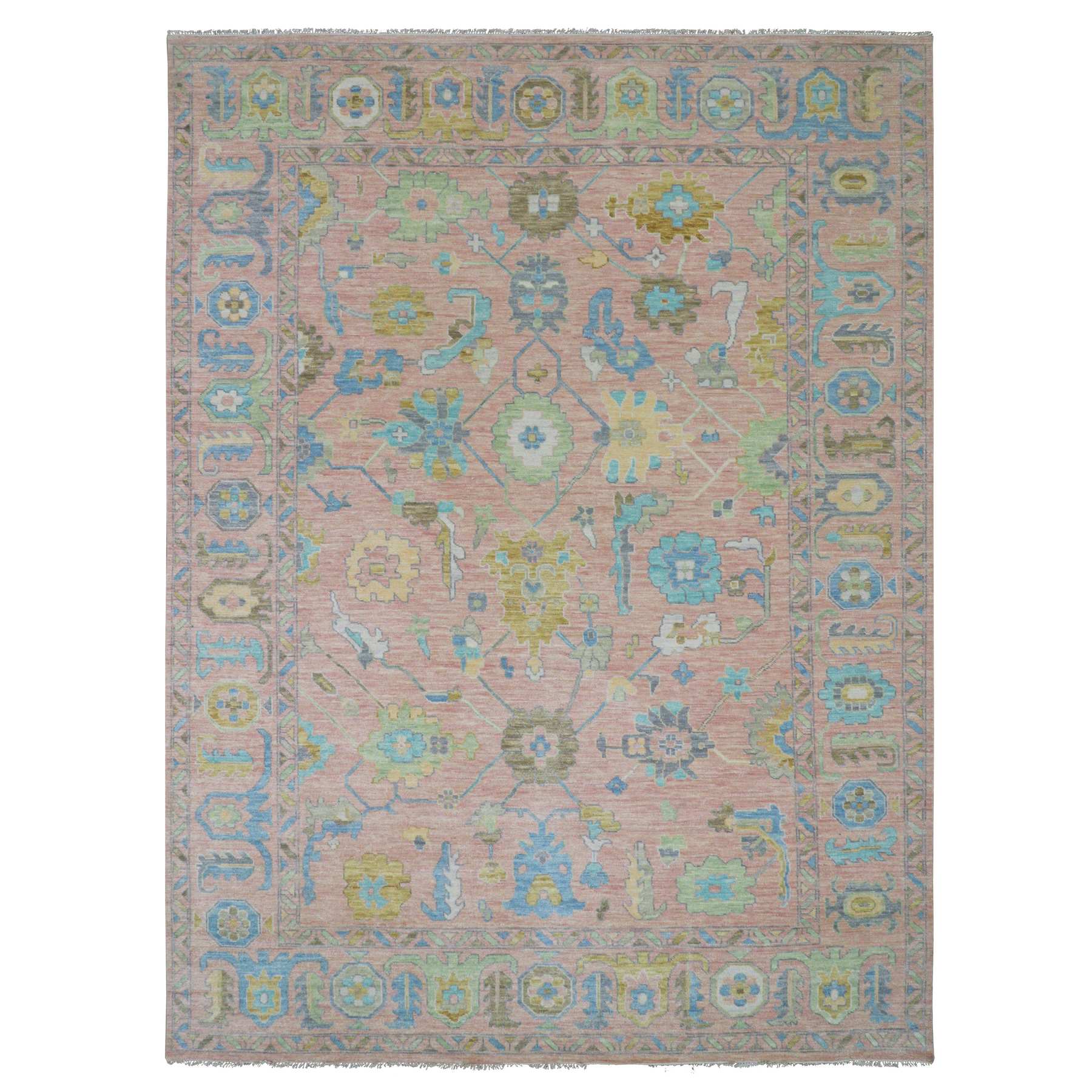 Oushak-And-Peshawar-Hand-Knotted-Rug-399705