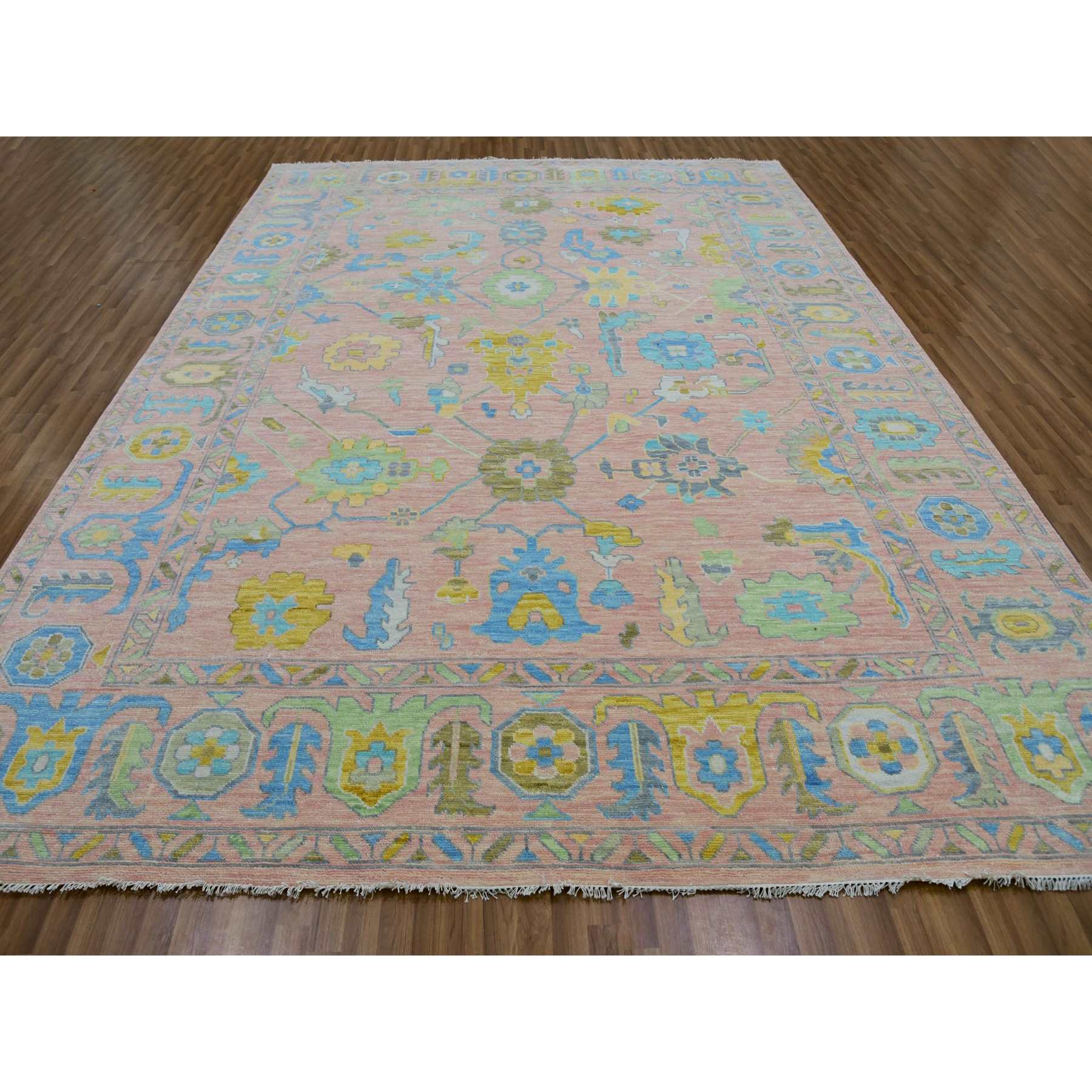 Oushak-And-Peshawar-Hand-Knotted-Rug-399705