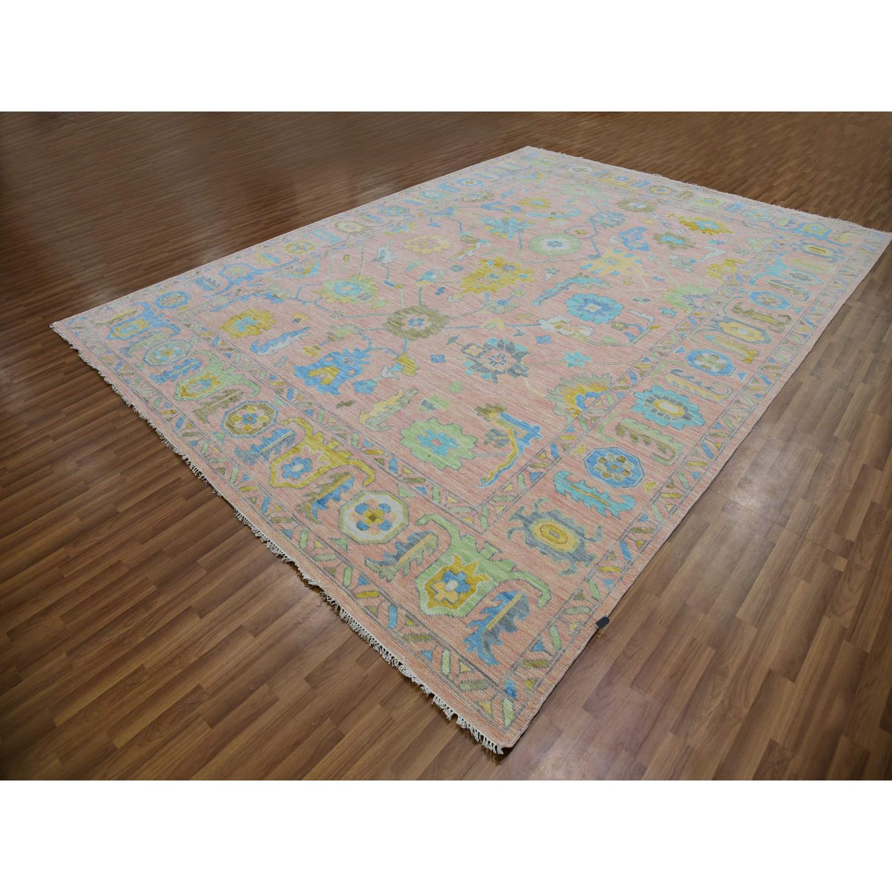 Oushak-And-Peshawar-Hand-Knotted-Rug-399705