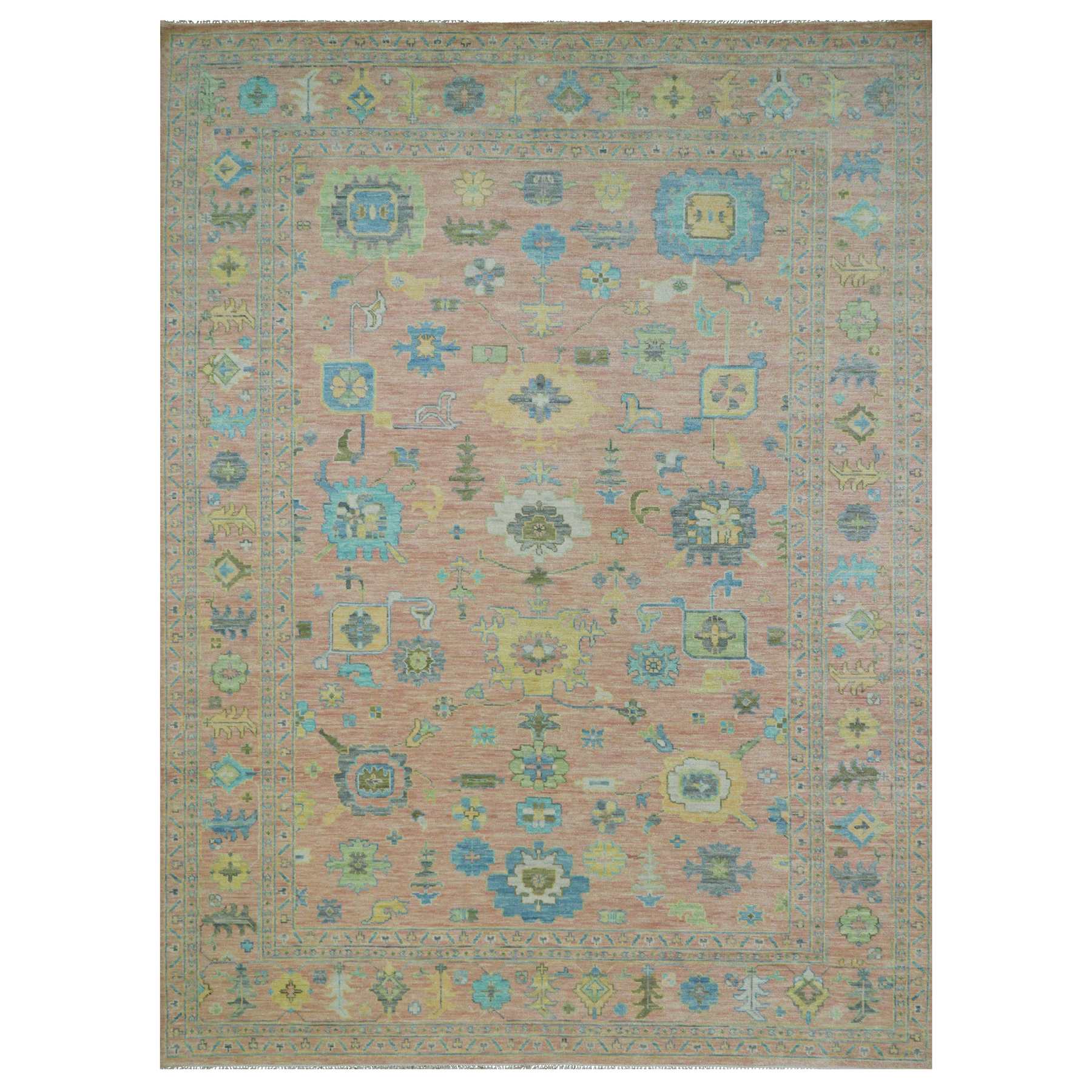 Oushak-And-Peshawar-Hand-Knotted-Rug-399730