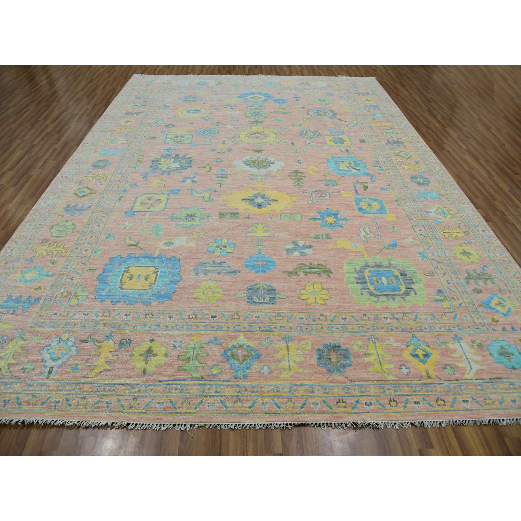 Oushak-And-Peshawar-Hand-Knotted-Rug-399730