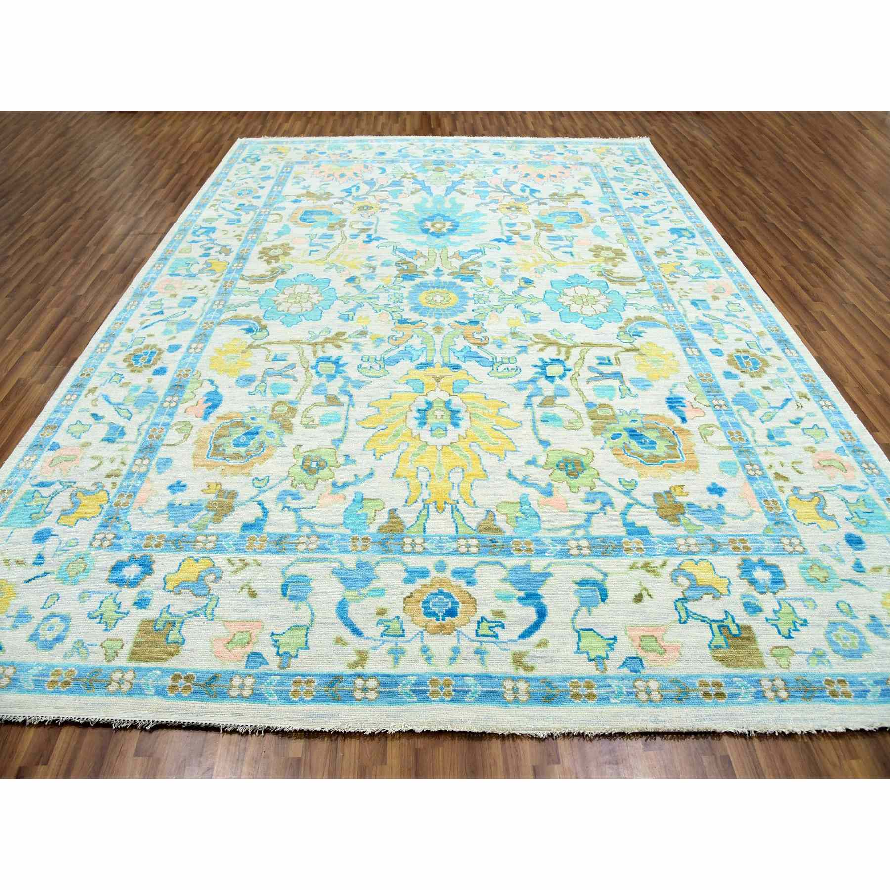 Oushak-And-Peshawar-Hand-Knotted-Rug-399735
