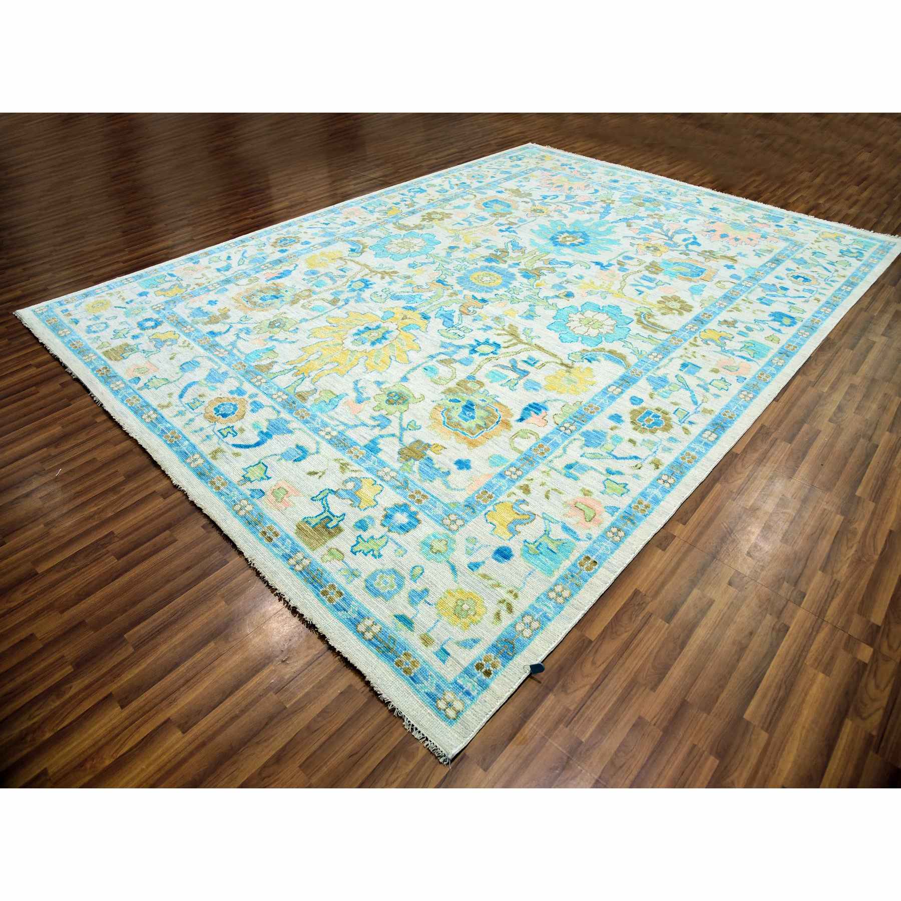 Oushak-And-Peshawar-Hand-Knotted-Rug-399735