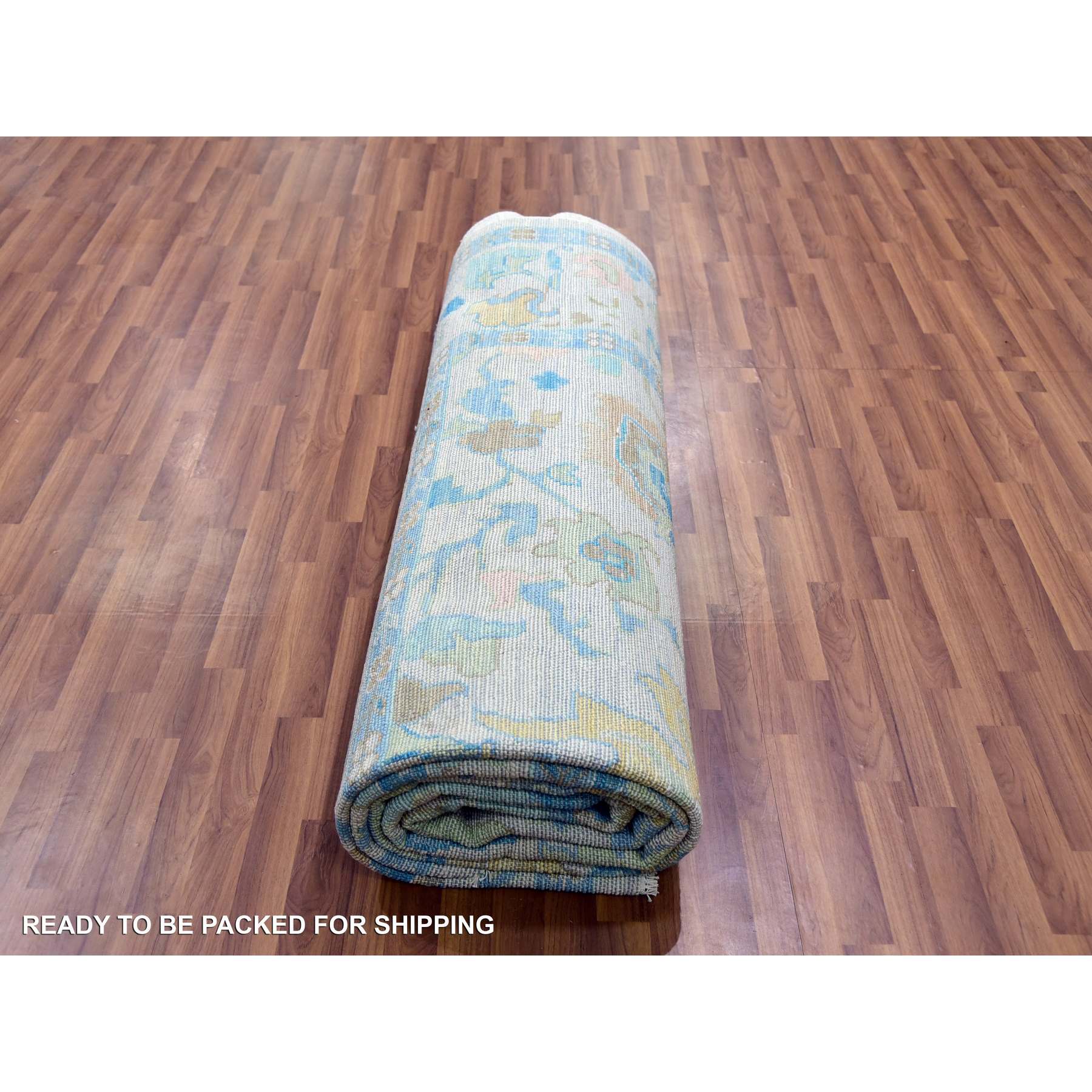 Oushak-And-Peshawar-Hand-Knotted-Rug-399735