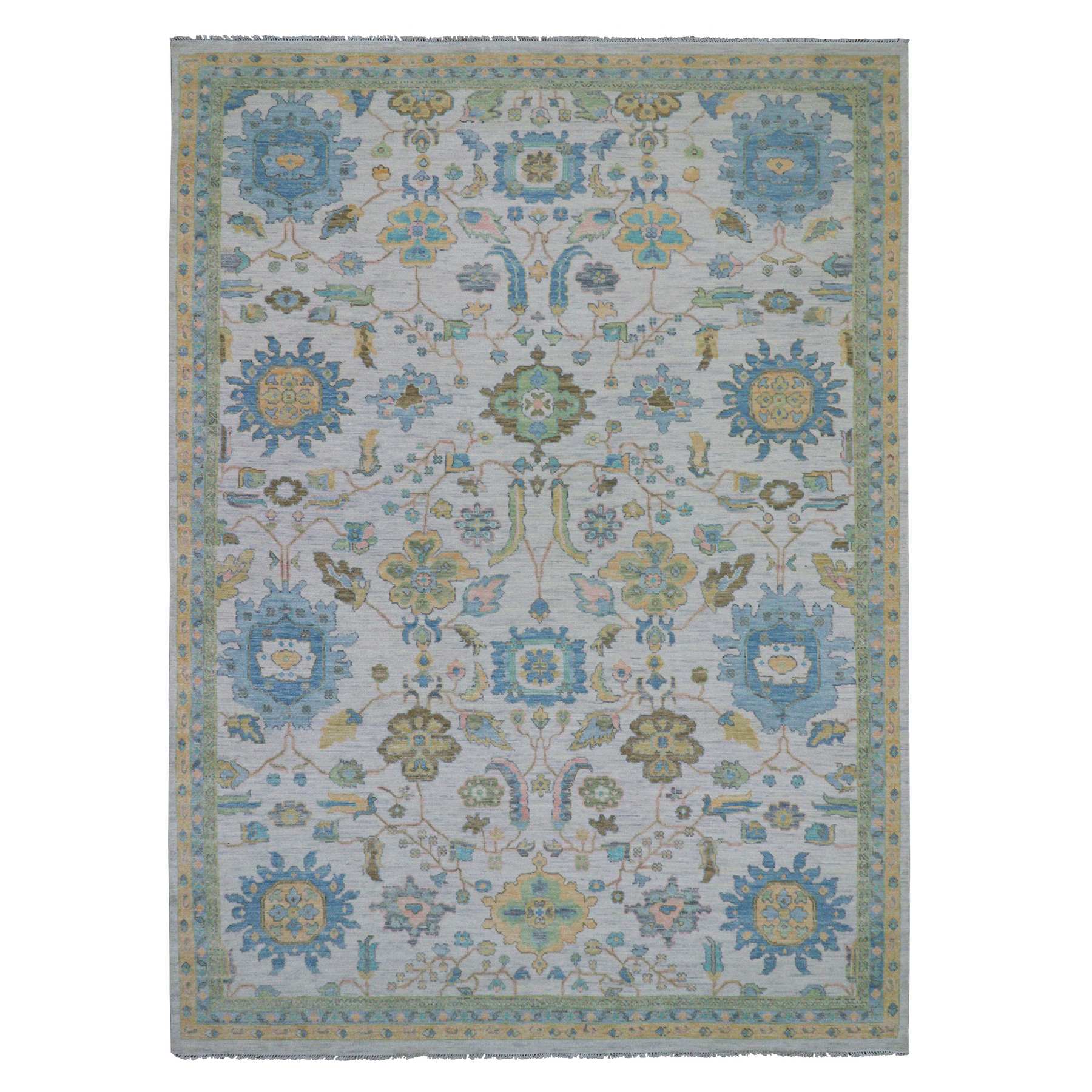 Oushak-And-Peshawar-Hand-Knotted-Rug-399745