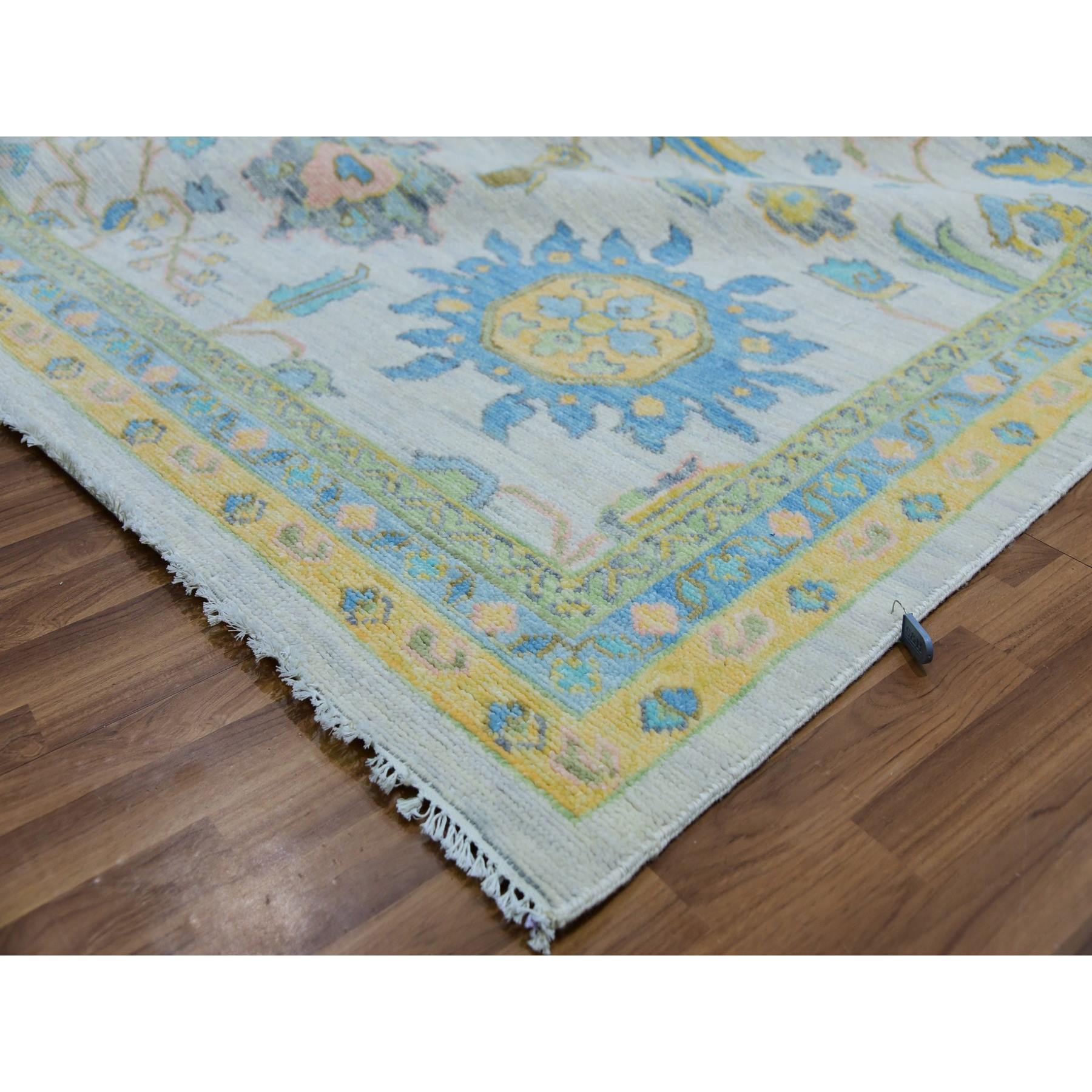 Oushak-And-Peshawar-Hand-Knotted-Rug-399745