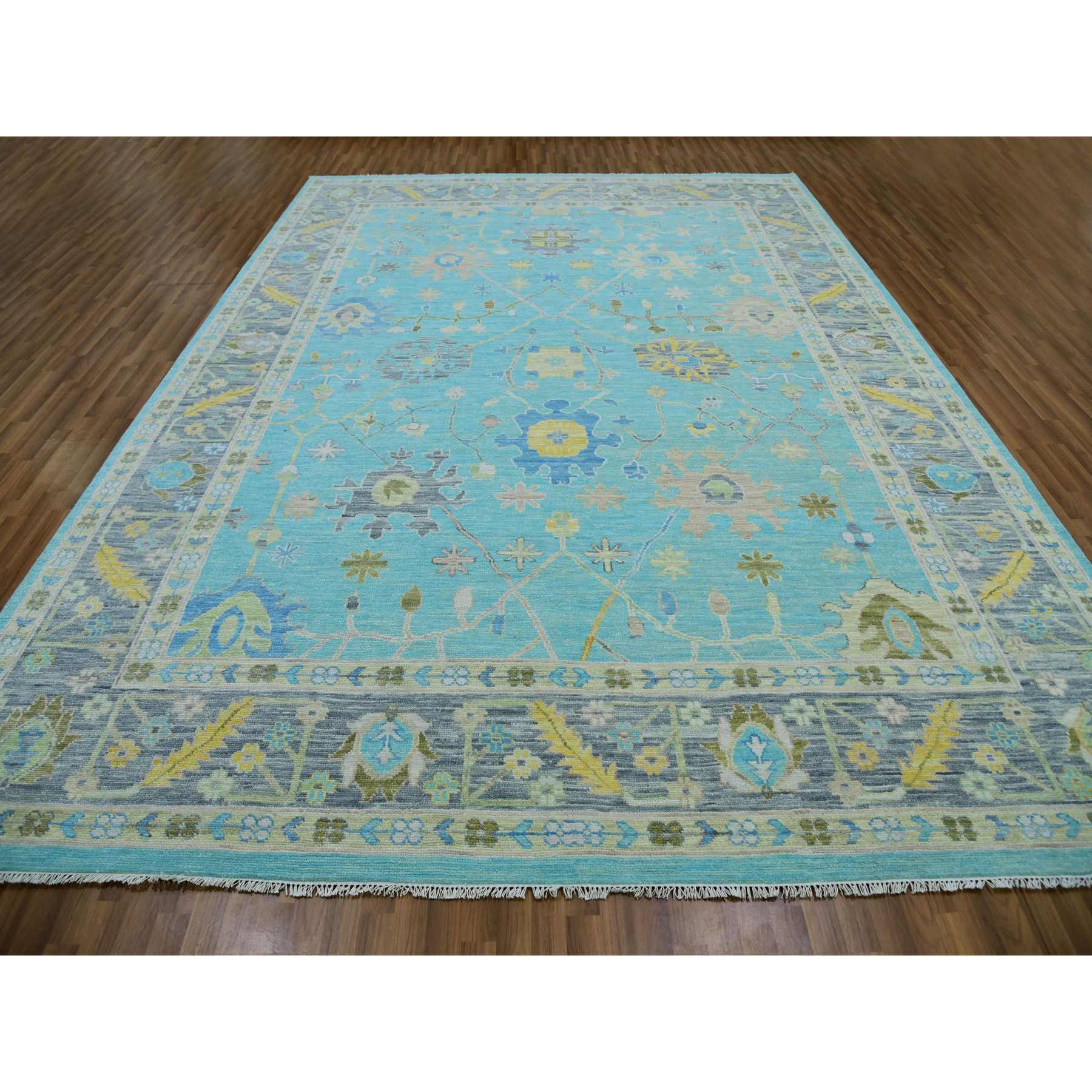 Oushak-And-Peshawar-Hand-Knotted-Rug-399765