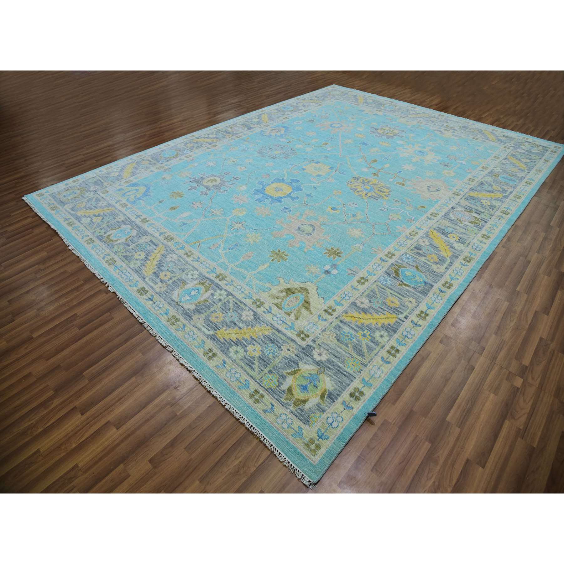 Oushak-And-Peshawar-Hand-Knotted-Rug-399765