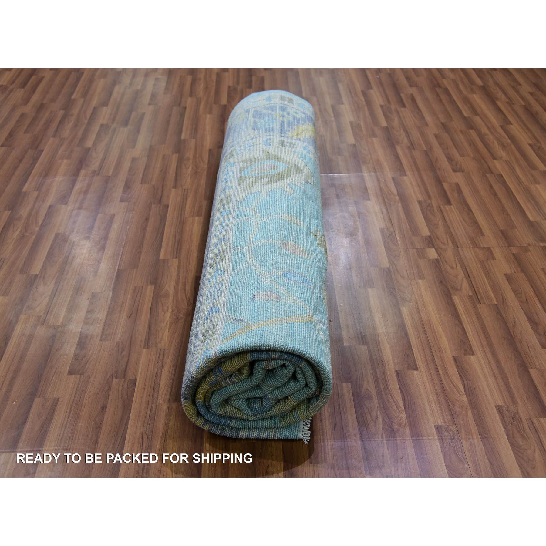 Oushak-And-Peshawar-Hand-Knotted-Rug-399765