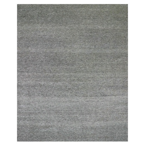 Neutral Gray, Modern Grass Design, Tone on Tone, Undyed 100% Wool, Hand Knotted, Oversized Oriental 