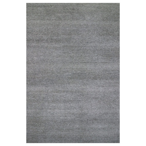 Spanish Gray, Tone on Tone, Pure Undyed Wool, Modern Grass Design, Hand Knotted, Oversized Oriental 