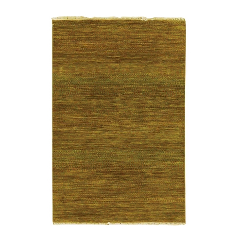 Tortilla Brown, Tone on Tone, Hand Knotted, Pure Dyed Wool Grass Design Oriental Rug 