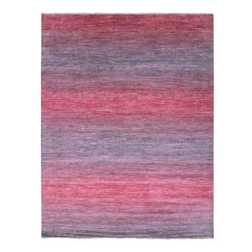 Desire Red, Modern Chiaroscuro Collection, Thick and Plush, Dyed, Natural Wool Hand Knotted, Oriental 