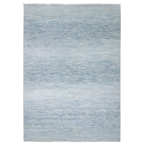 Cadet Gray, Modern Dyed 100% Wool Hand Knotted Chiaroscuro Collection, Thick and Plush, Oriental 