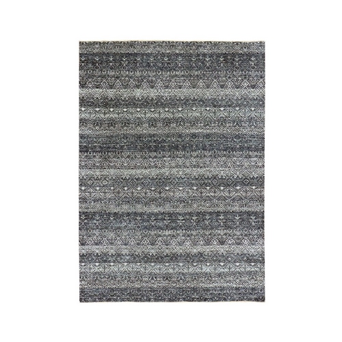 Espresso Macchiato Gray, Borderless Hand Knotted, Diamond Shape Repetitive Design, Kohinoor Herat, Soft To The Touch, All Wool, Oriental Rug