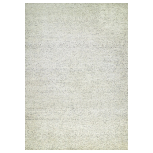Squirrel Gray, Undyed Vibrant Wool Modern Grass Design, Hand Knotted Tone on Tone, Oriental Oversized Rug