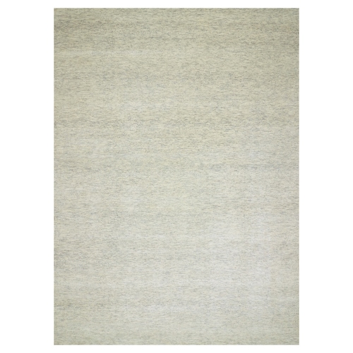 Nimbus Gray, Hand Knotted Pure Wool, Modern Grass Design, Natural Dyes, Tone on Tone, Shabby Chic Oriental Rug