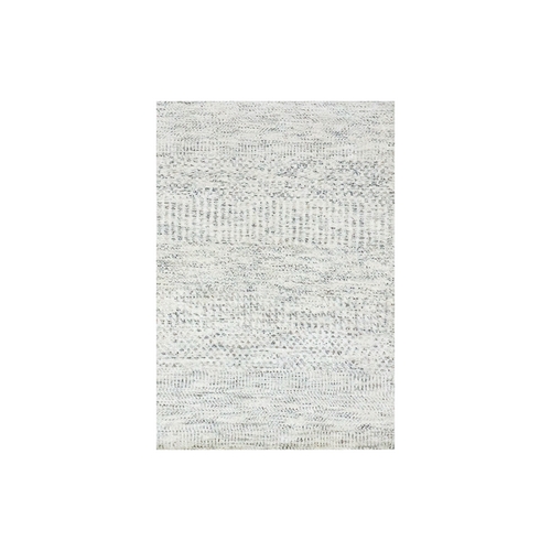 Chelsea Gray, Plain Modern Hand Knotted Grass Design, Undyed Soft and  Velvety Wool, Tone On Tone Oriental Rug- Product:Chelsea-Gray-Plain-Modern- Hand-Knotted-Grass-Design-Undyed-Soft-and-Velvety-Wool-Tone-On-Tone-Oriental -Rug-399025