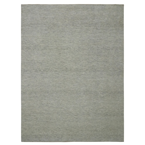 Toque White, Tone on Tone, Modern Grass Design, Organic Sustainable Textile, Natural Wool, Hand Knotted  Oriental Rug