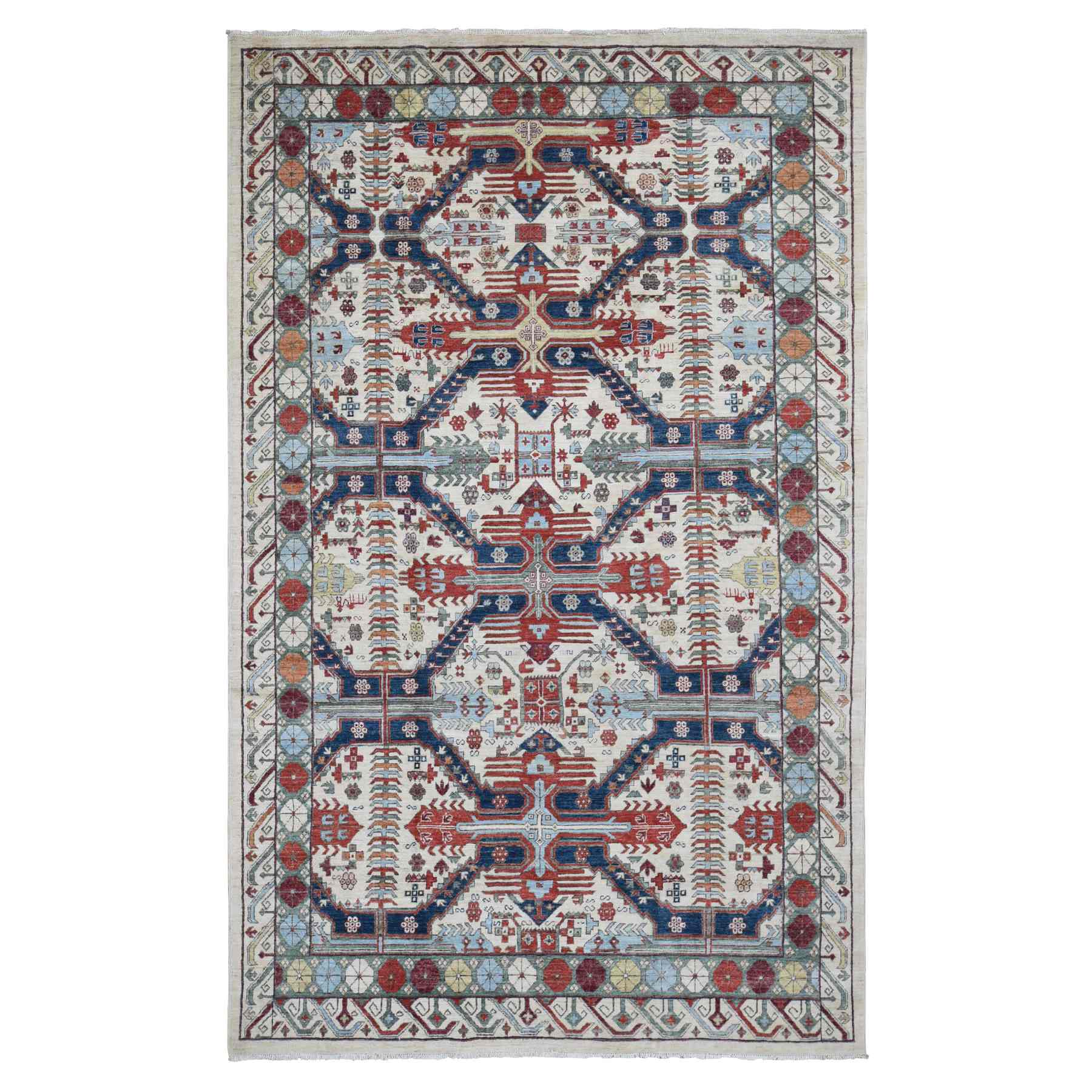 Oushak-And-Peshawar-Hand-Knotted-Rug-401360
