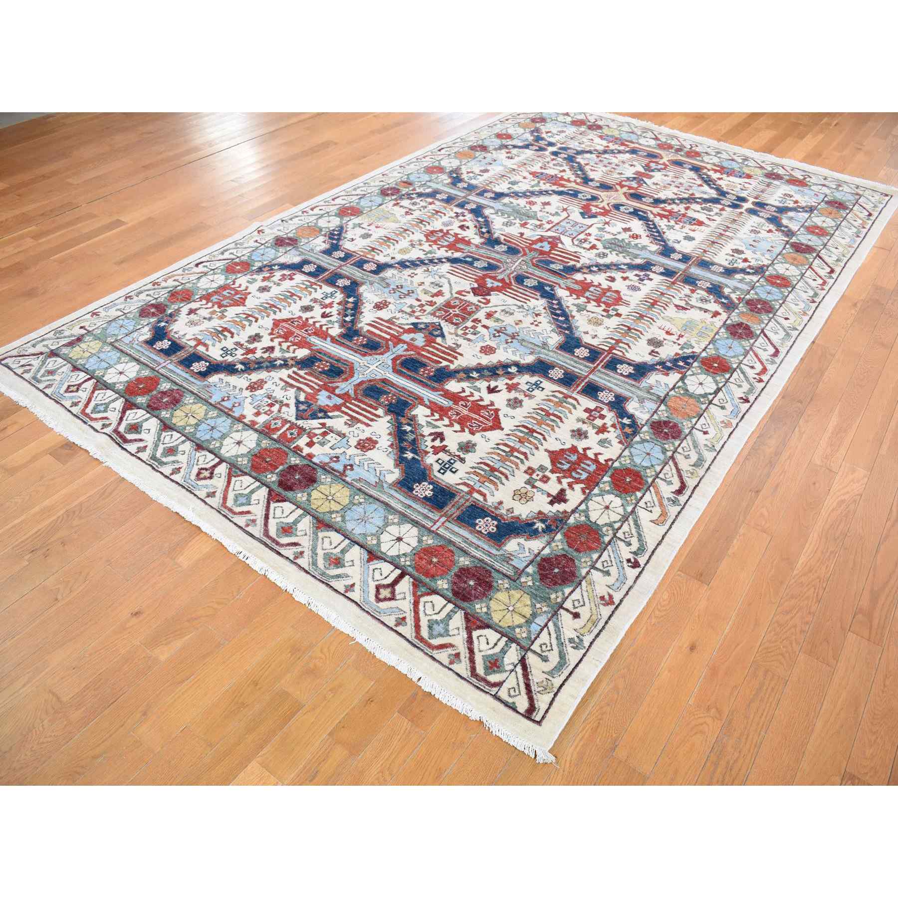 Oushak-And-Peshawar-Hand-Knotted-Rug-401360