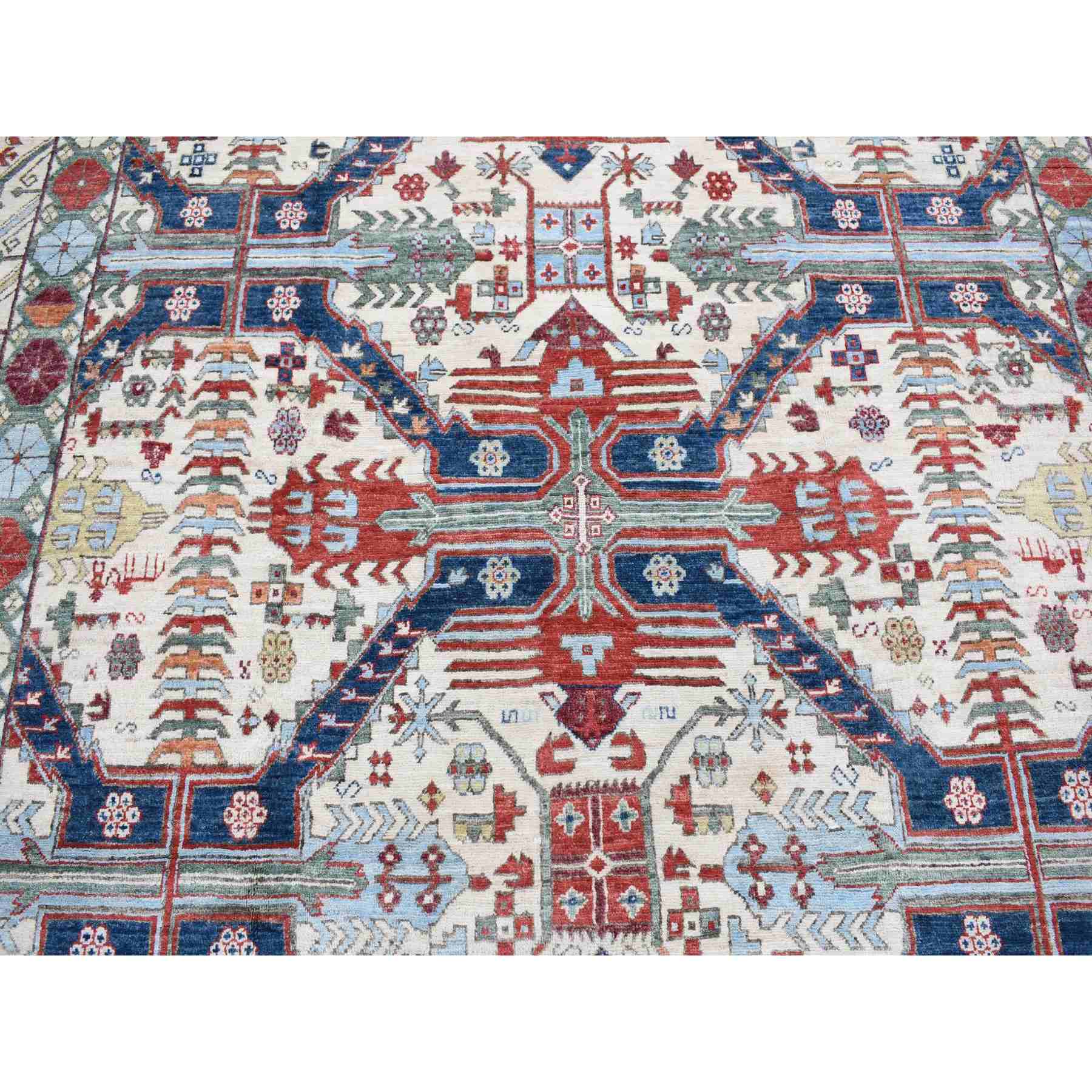 Oushak-And-Peshawar-Hand-Knotted-Rug-401360