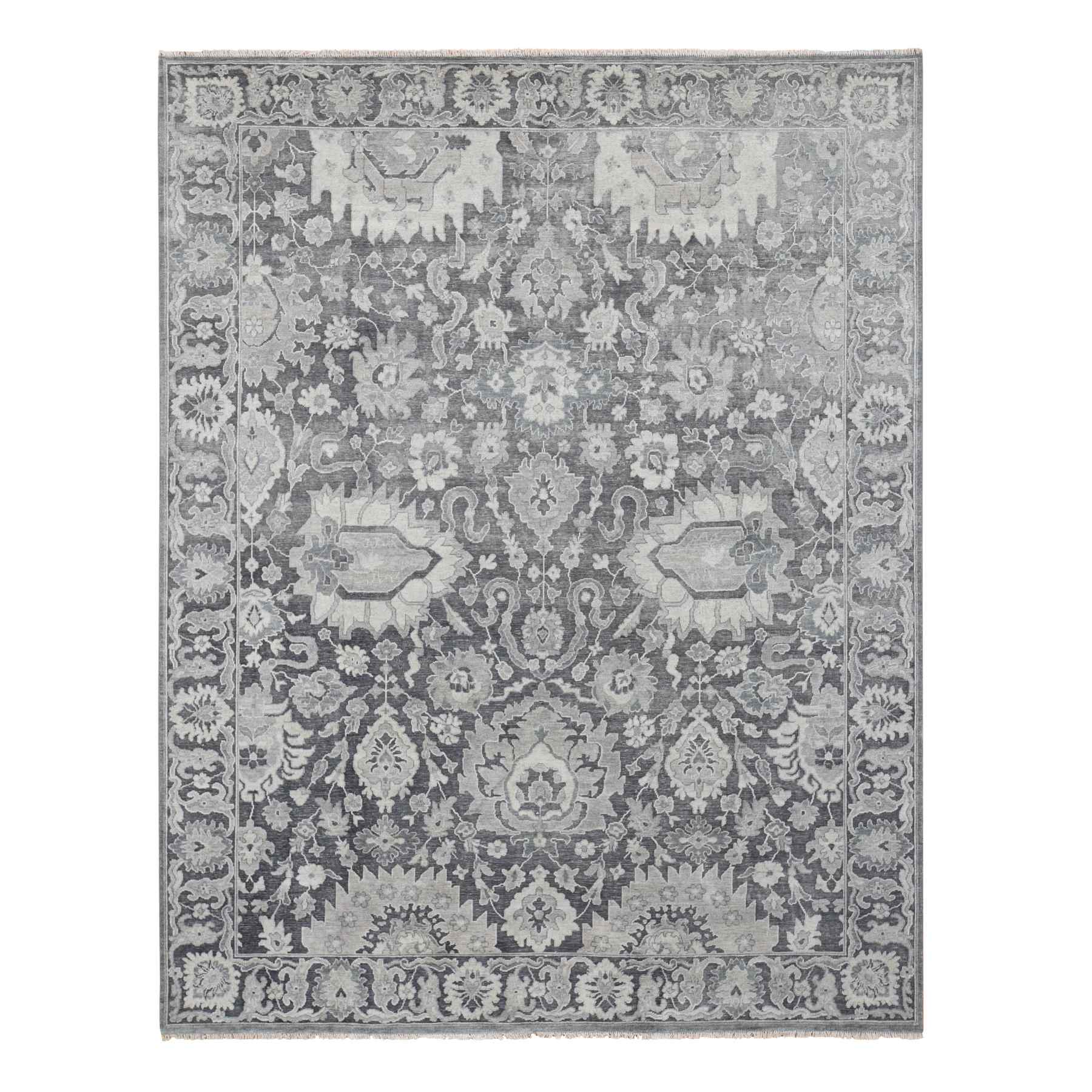 Oushak-And-Peshawar-Hand-Knotted-Rug-401925