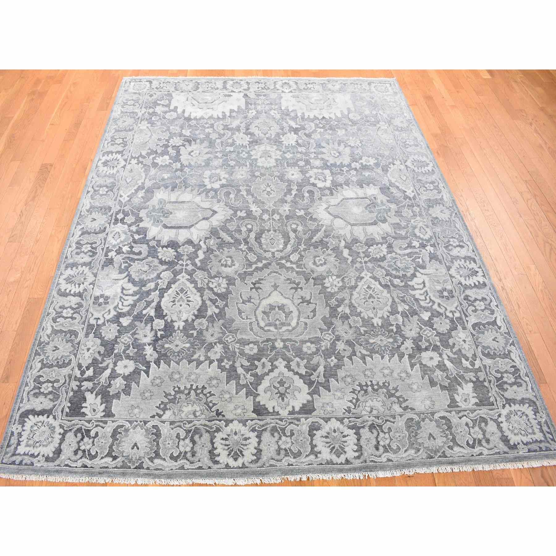 Oushak-And-Peshawar-Hand-Knotted-Rug-401925