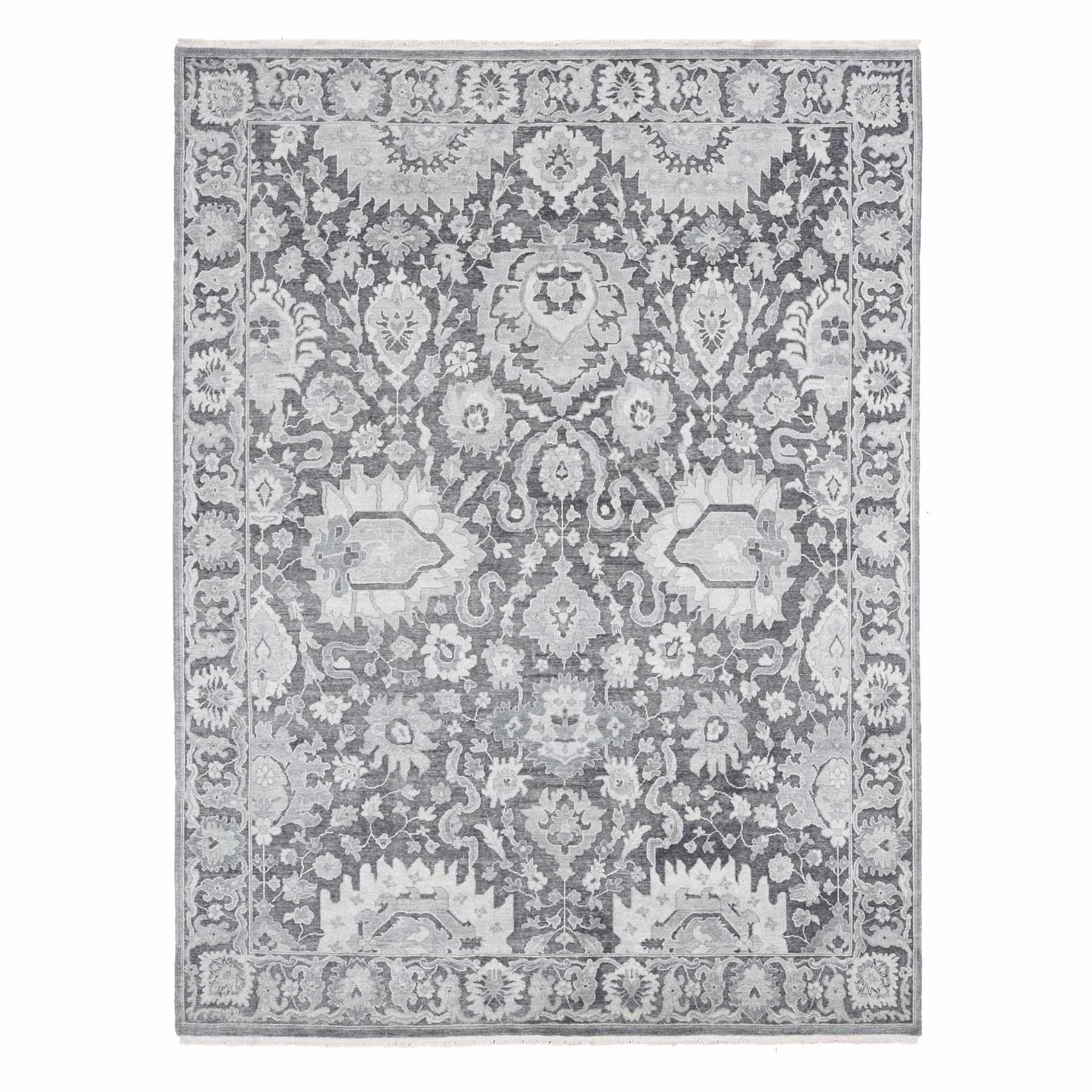 Oushak-And-Peshawar-Hand-Knotted-Rug-401960