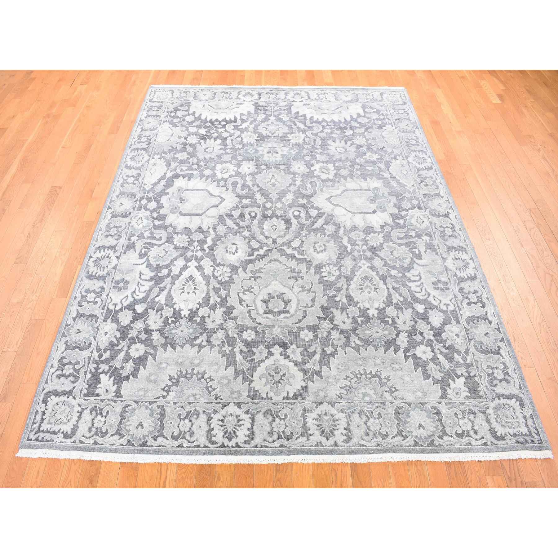 Oushak-And-Peshawar-Hand-Knotted-Rug-401960