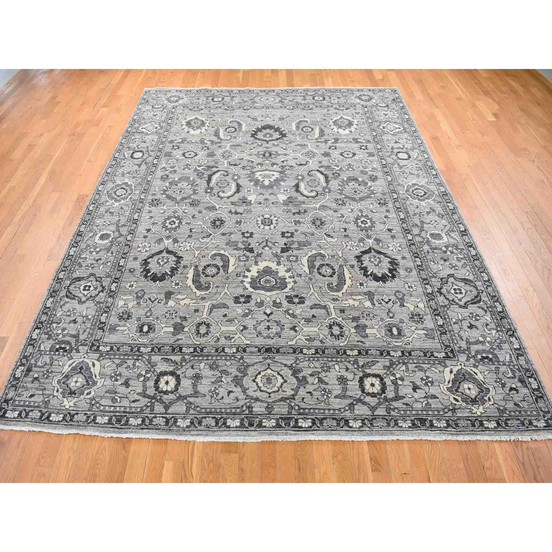 Oushak-And-Peshawar-Hand-Knotted-Rug-402260