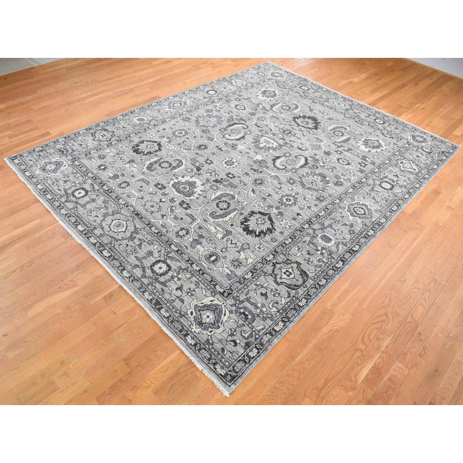 Oushak-And-Peshawar-Hand-Knotted-Rug-402260