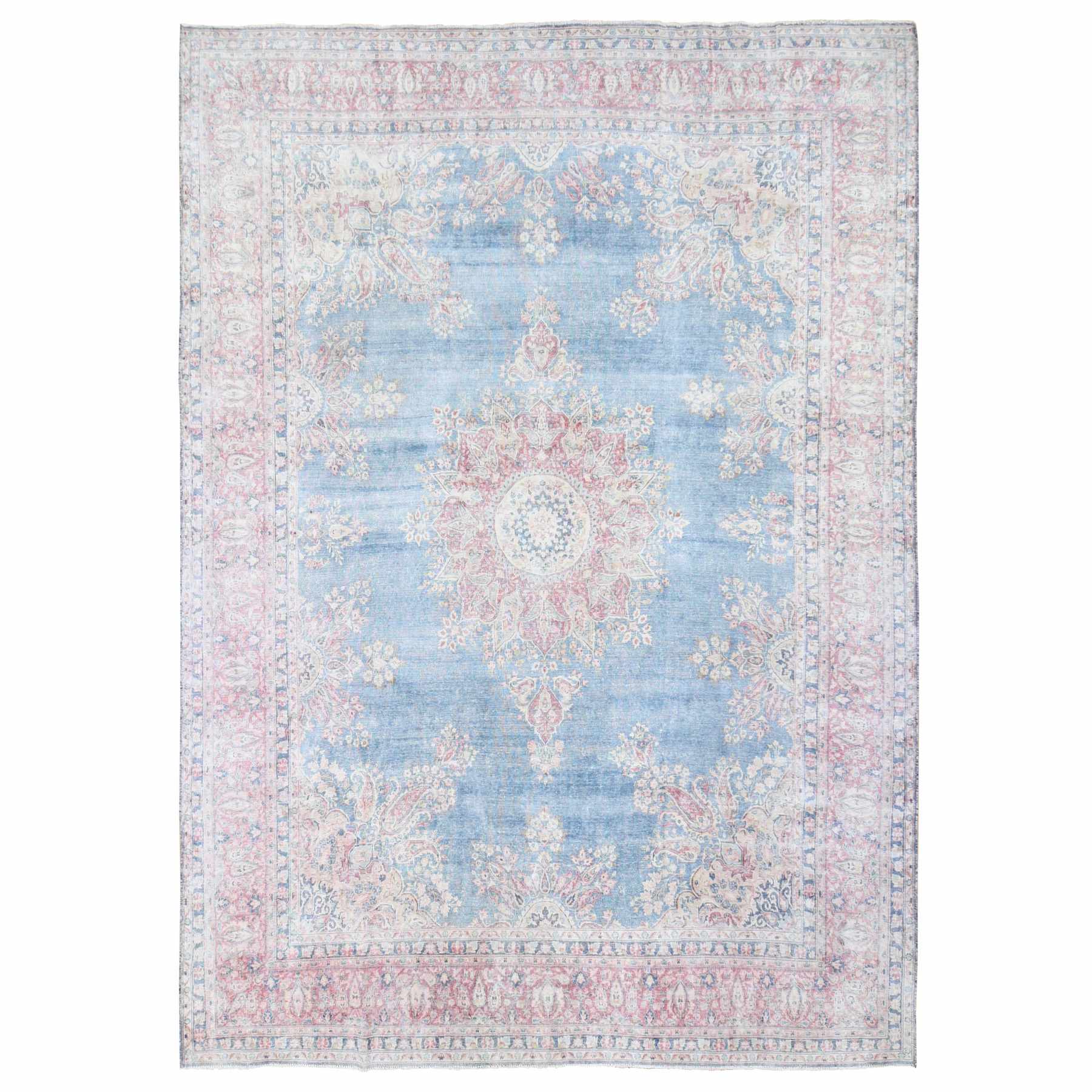 Overdyed-Vintage-Hand-Knotted-Rug-400695