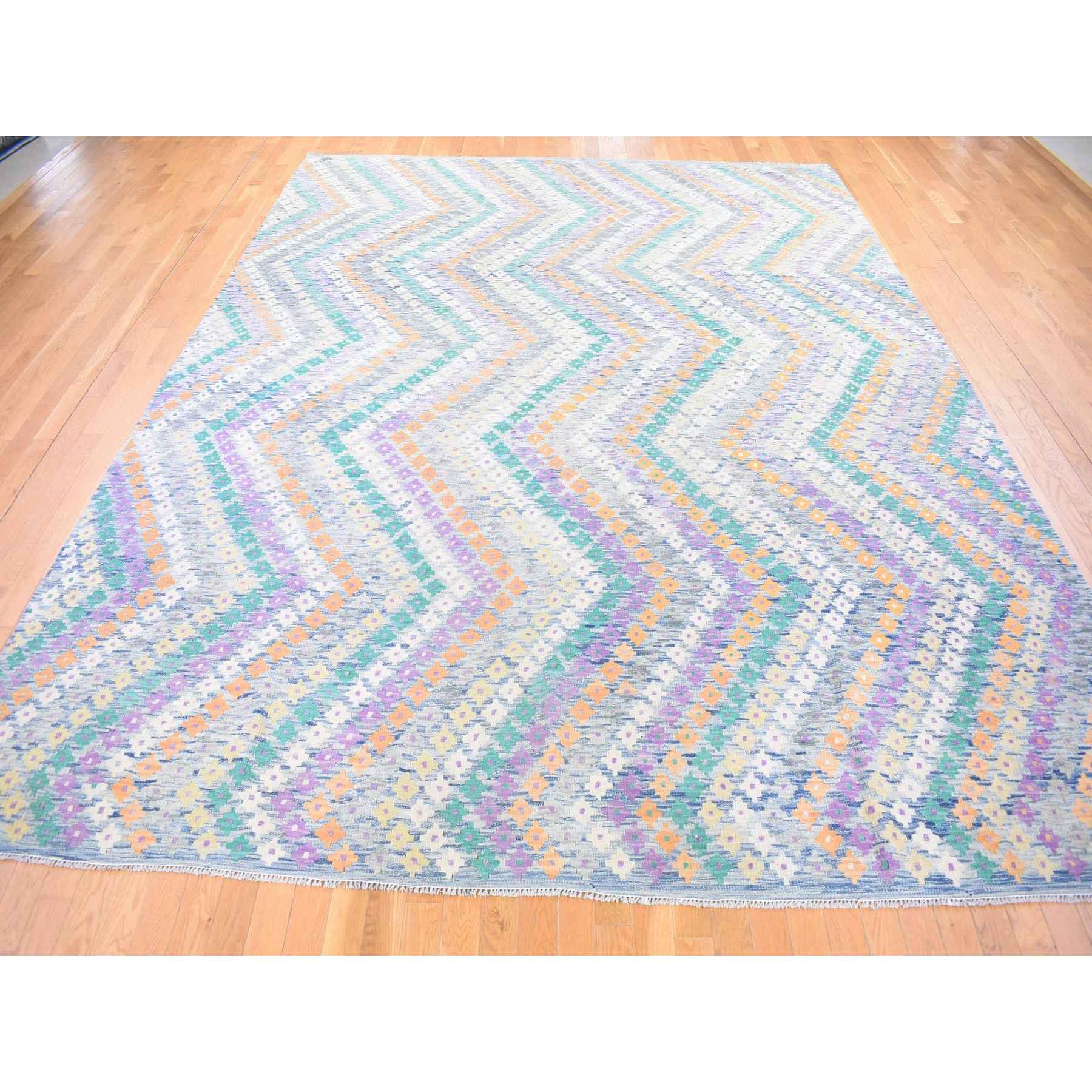 Tribal-Geometric-Hand-Knotted-Rug-400425