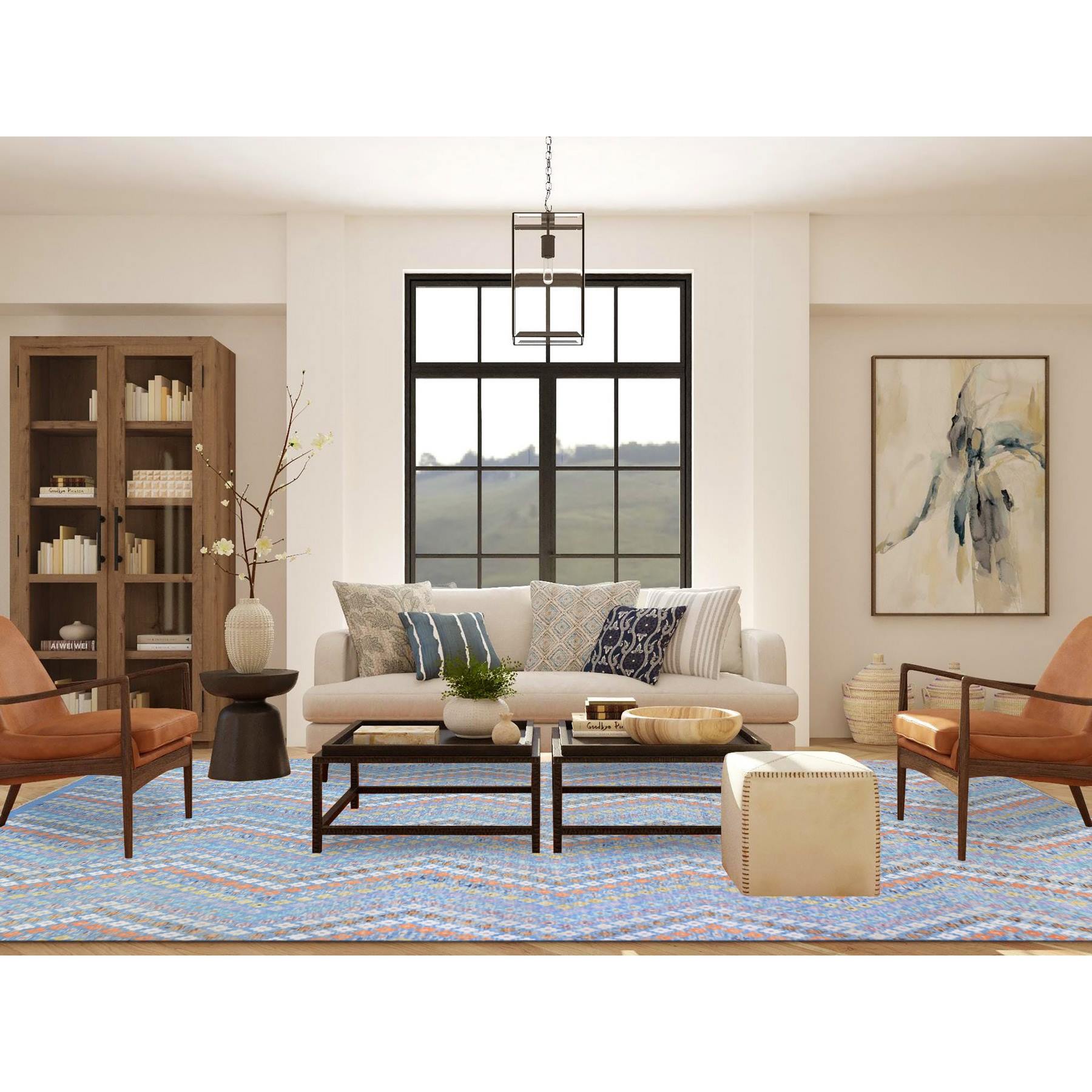 Tribal-Geometric-Hand-Knotted-Rug-400430