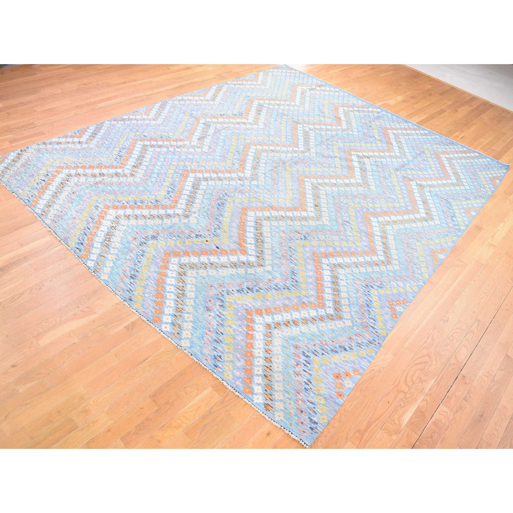 Tribal-Geometric-Hand-Knotted-Rug-400430