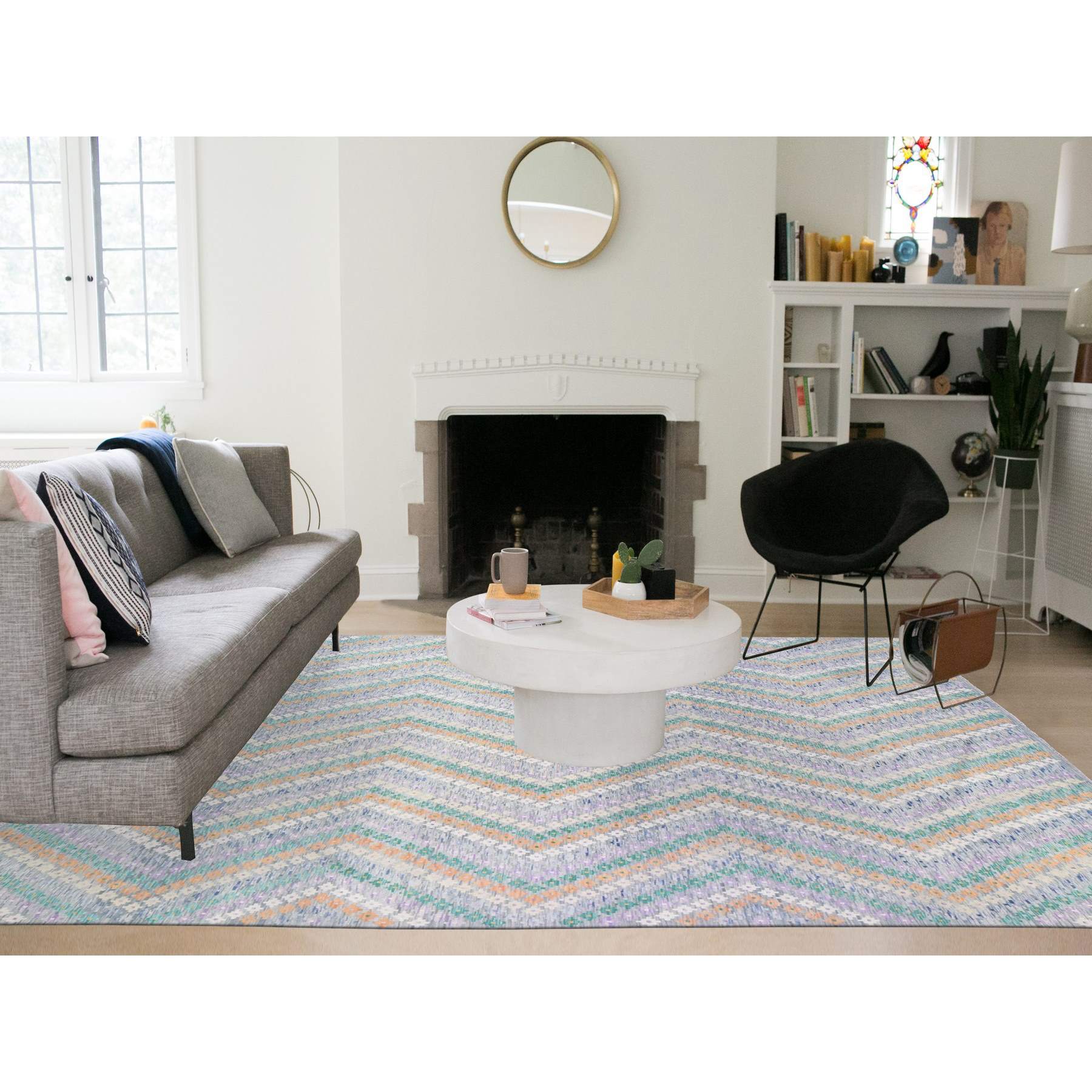 Tribal-Geometric-Hand-Knotted-Rug-400435