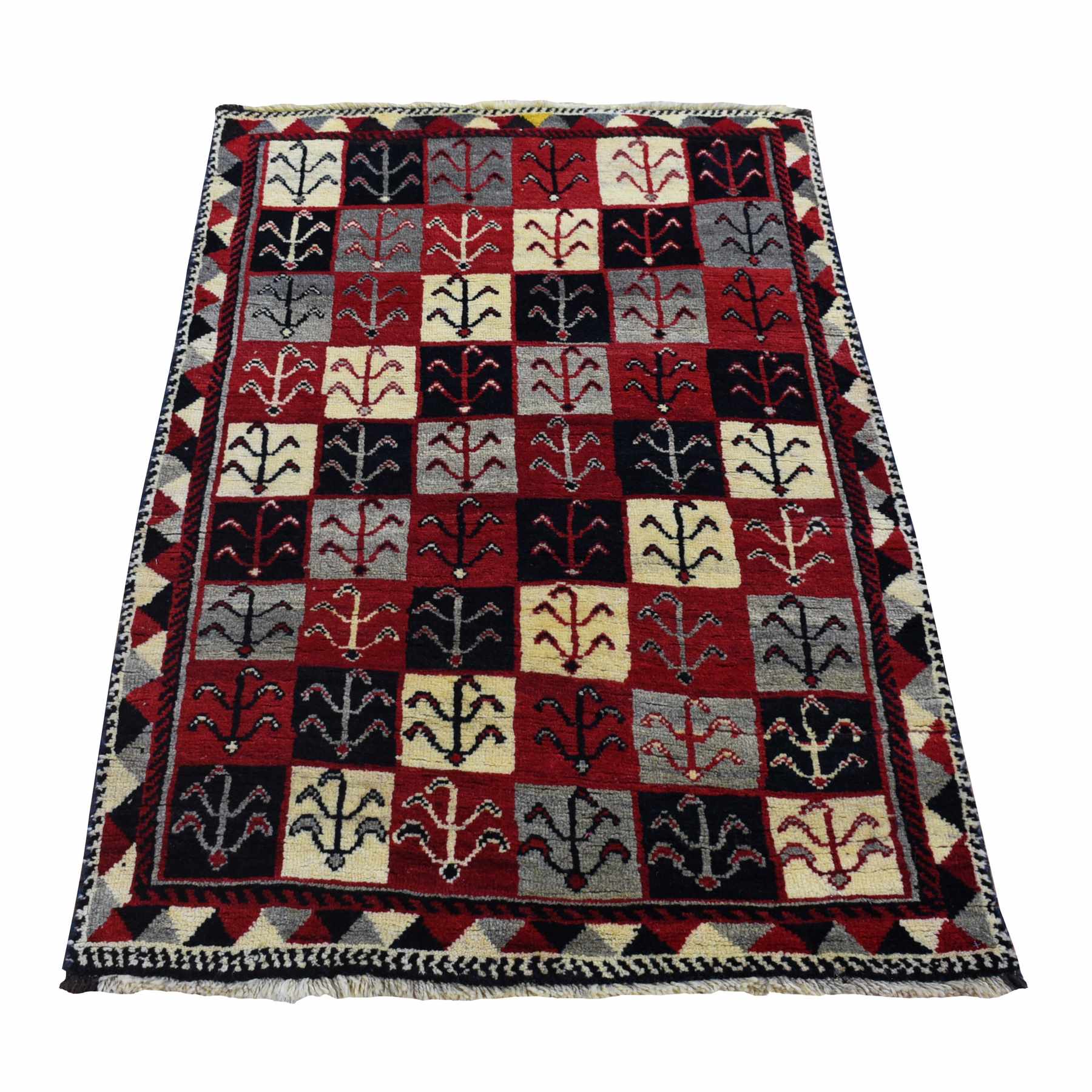 Tribal-Geometric-Hand-Knotted-Rug-401400