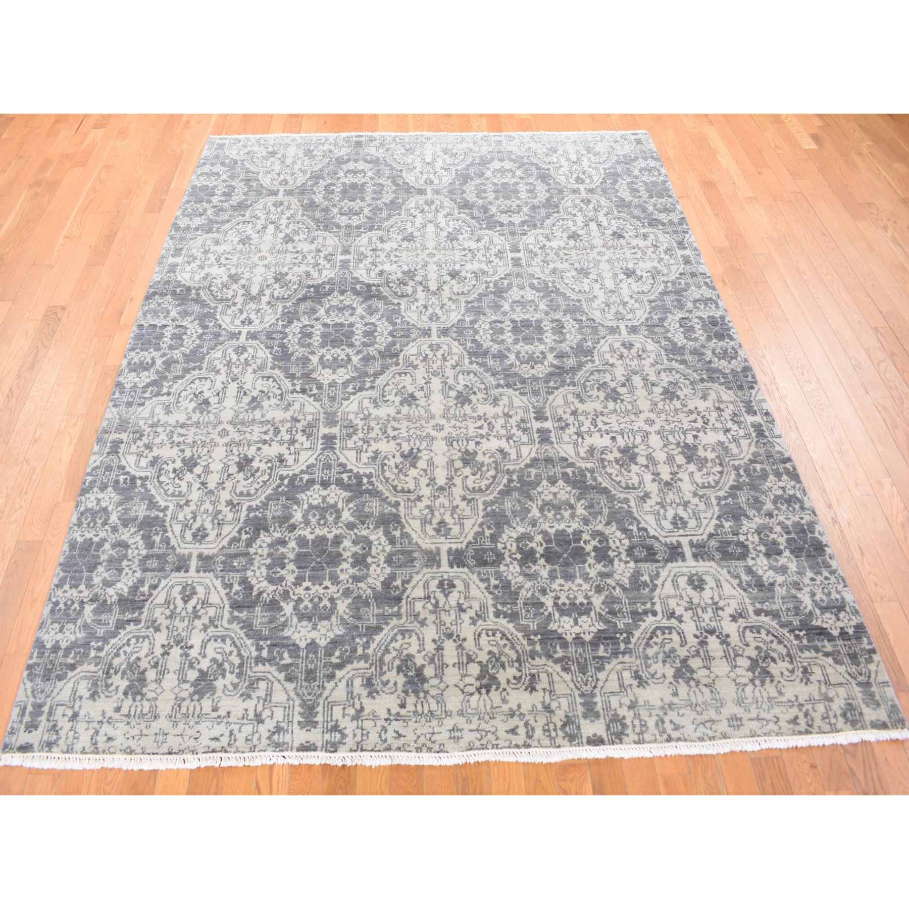 Tribal-Geometric-Hand-Knotted-Rug-401910