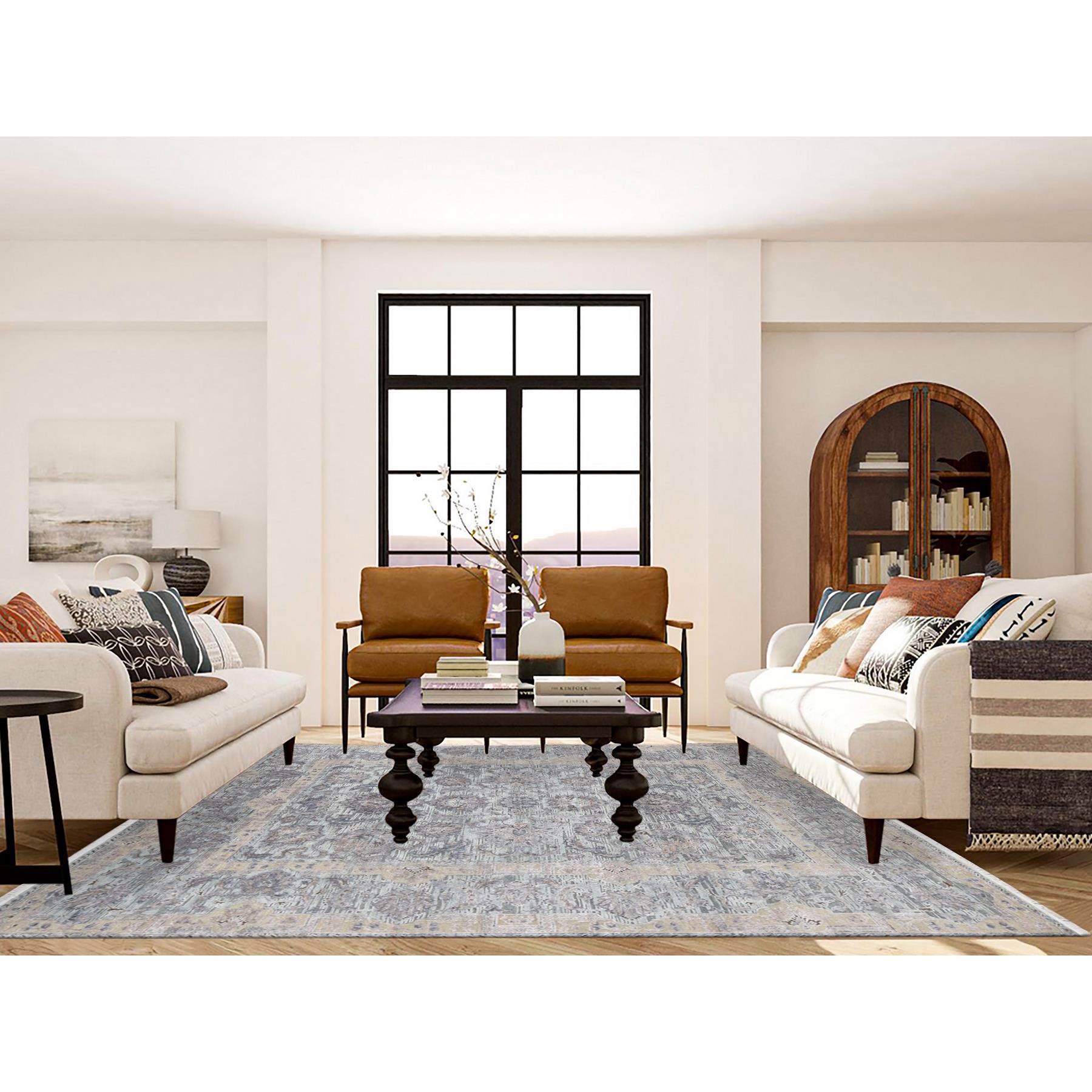 Oushak-And-Peshawar-Hand-Knotted-Rug-403695