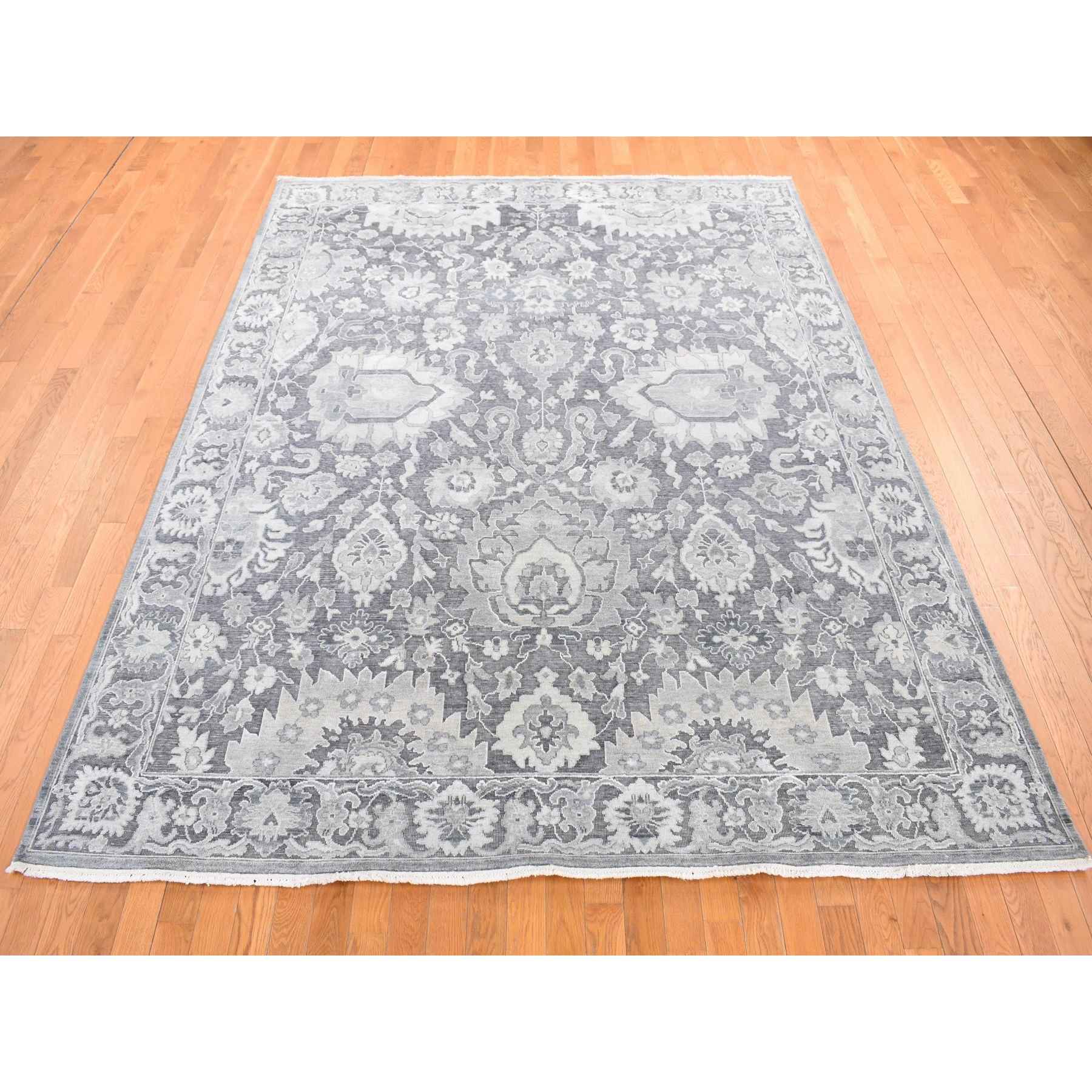 Oushak-And-Peshawar-Hand-Knotted-Rug-403700